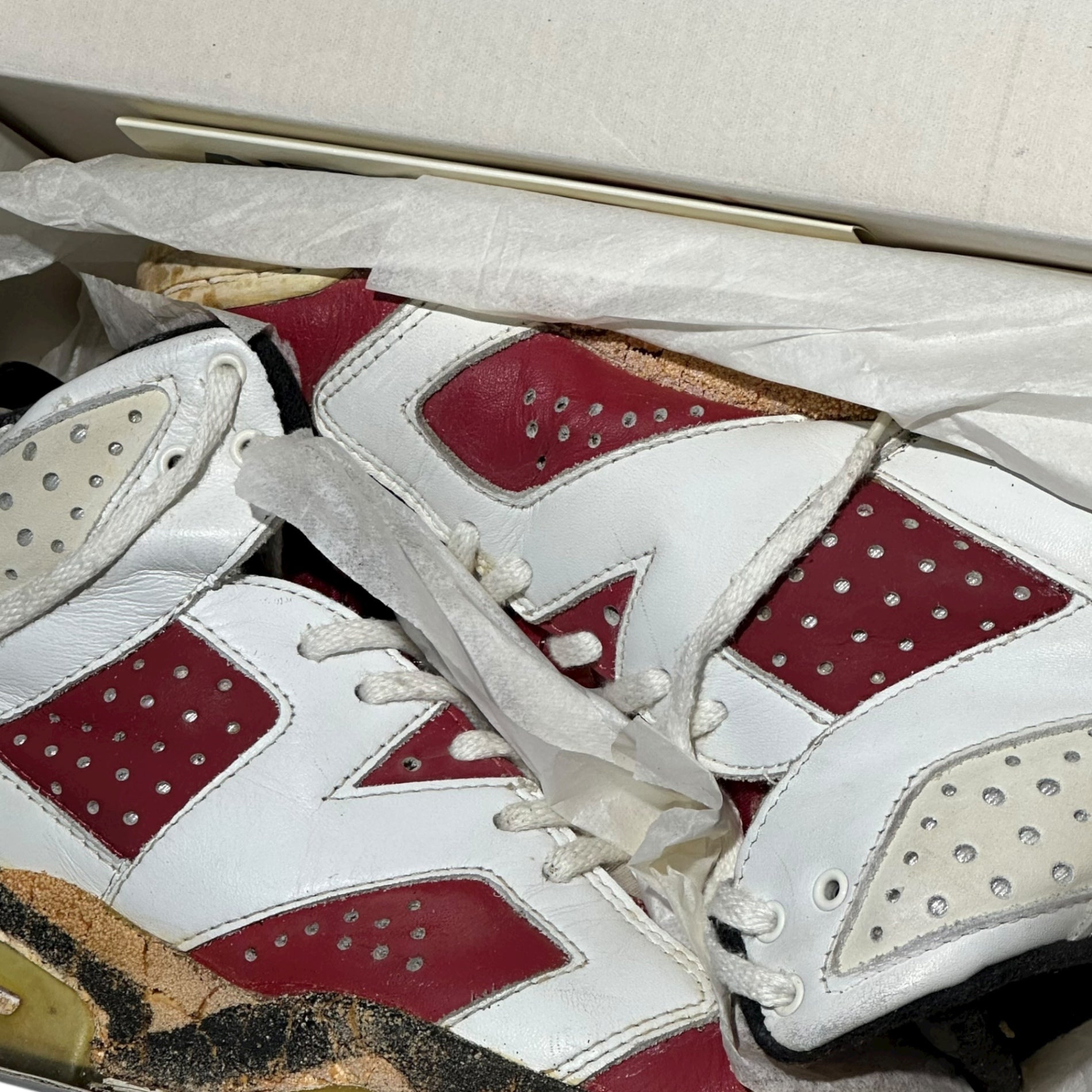 NIKE(ナイキ) 1991 AIR JORDAN 6 (GS) ”Carmine” エアジョーダン 6 ガールズ カーマイン 8606 US 5Y(23.5cm) ホワイト×レッド 90's 90年代 ヴインテージ スニーカー