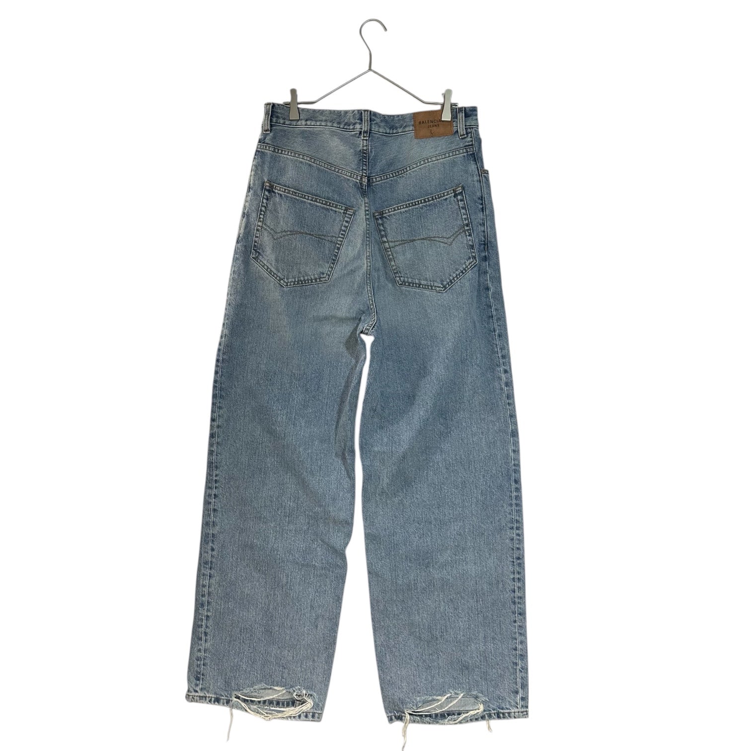 BALENCIAGA(バレンシアガ) 24SS Baggy Pants ウォッシュ加工 バギー デニム パンツ 745213 XS ライトインディゴ ワイド