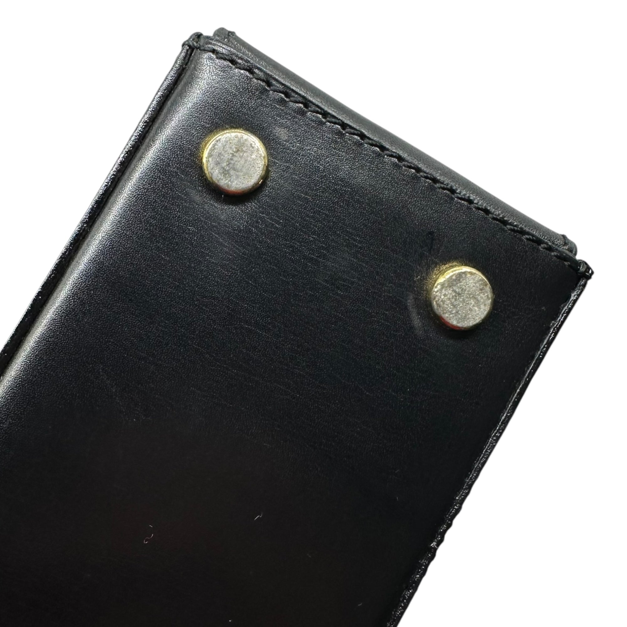 CELINE(セリーヌ) Vintage gold hardware leather handbag ヴィンテージ ゴールド 金具 レザー ハンド バッグ F01 ブラック OLD 金