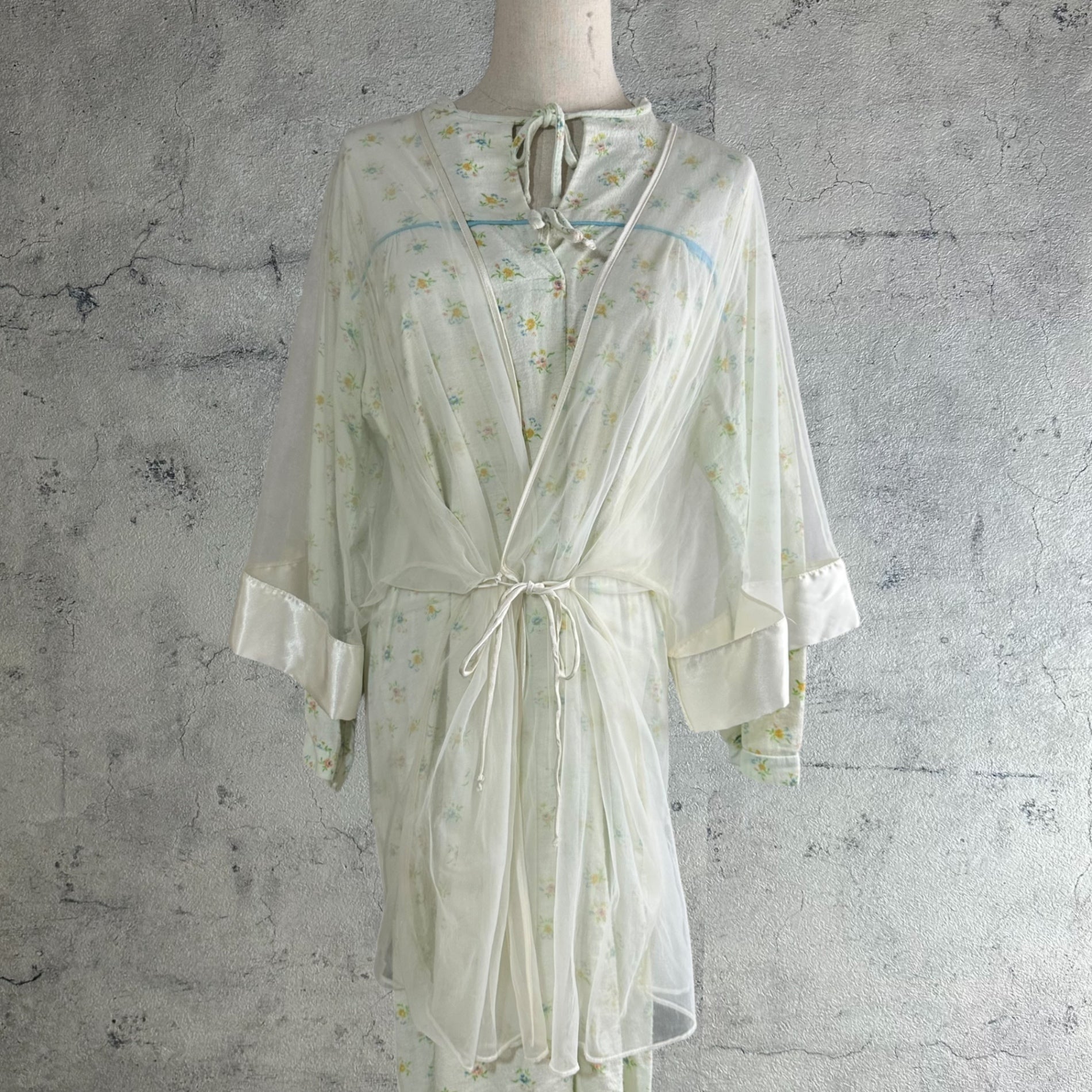 VINTAGE(ヴィンテージ) 80~90's see-through short gown シースルー ショート ガウン SIZE FREE ホワイト