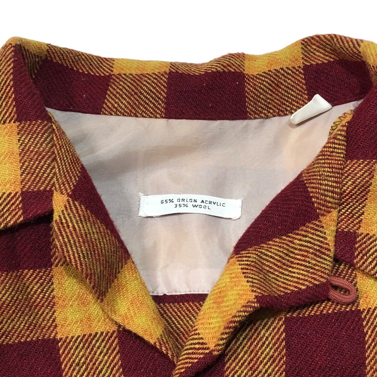 beaver shirt company(ビーバーシャツカンパニー) 80's ~ 90's Wool blend open collar shirt ウールブレンド オープンカラー シャツ ヴィンテージ M レッド×オレンジ 推定80年代~90年代