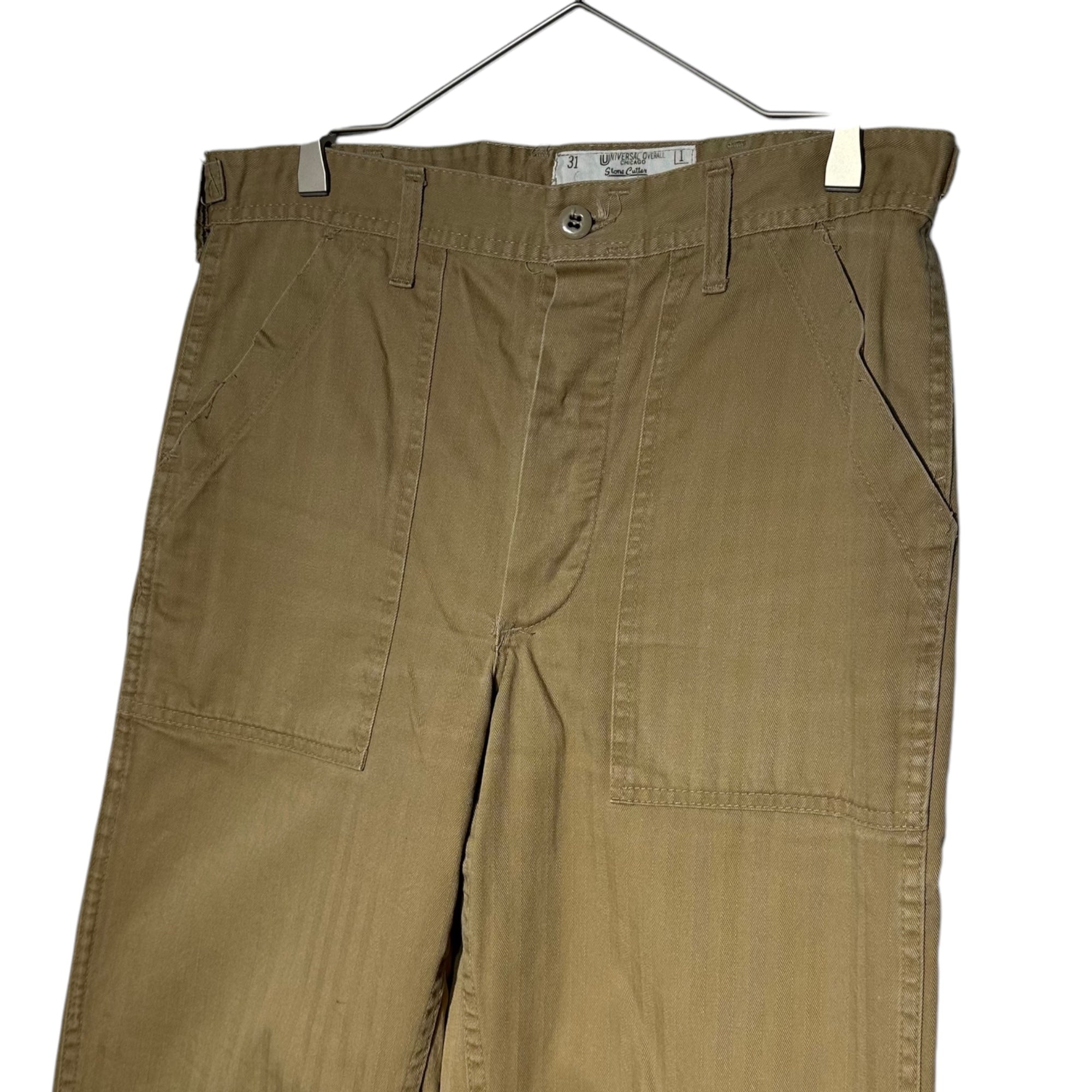 UNIVERSAL OVERALL(ユニバーサルオーバーオール) 70's USA made Herringbone Work Pants ヘリンボーン ベイカー ワーク パンツ 31 ベージュ 推定70年代 ヴィンテージ