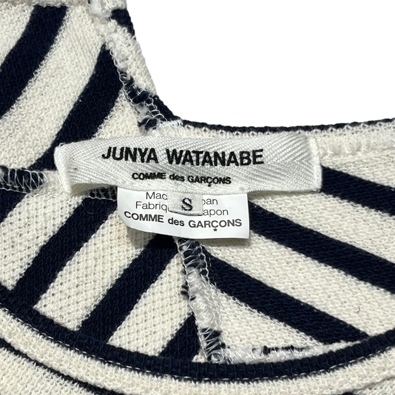 COMME des GARCONS JUNYA WATANABE(コムデギャルソンジュンヤワタナベ) 13AW Bias border cotton knit/cut and sew バイアス ボーダー コットン ニット カットソー 長袖 JL-T002 SIZE S