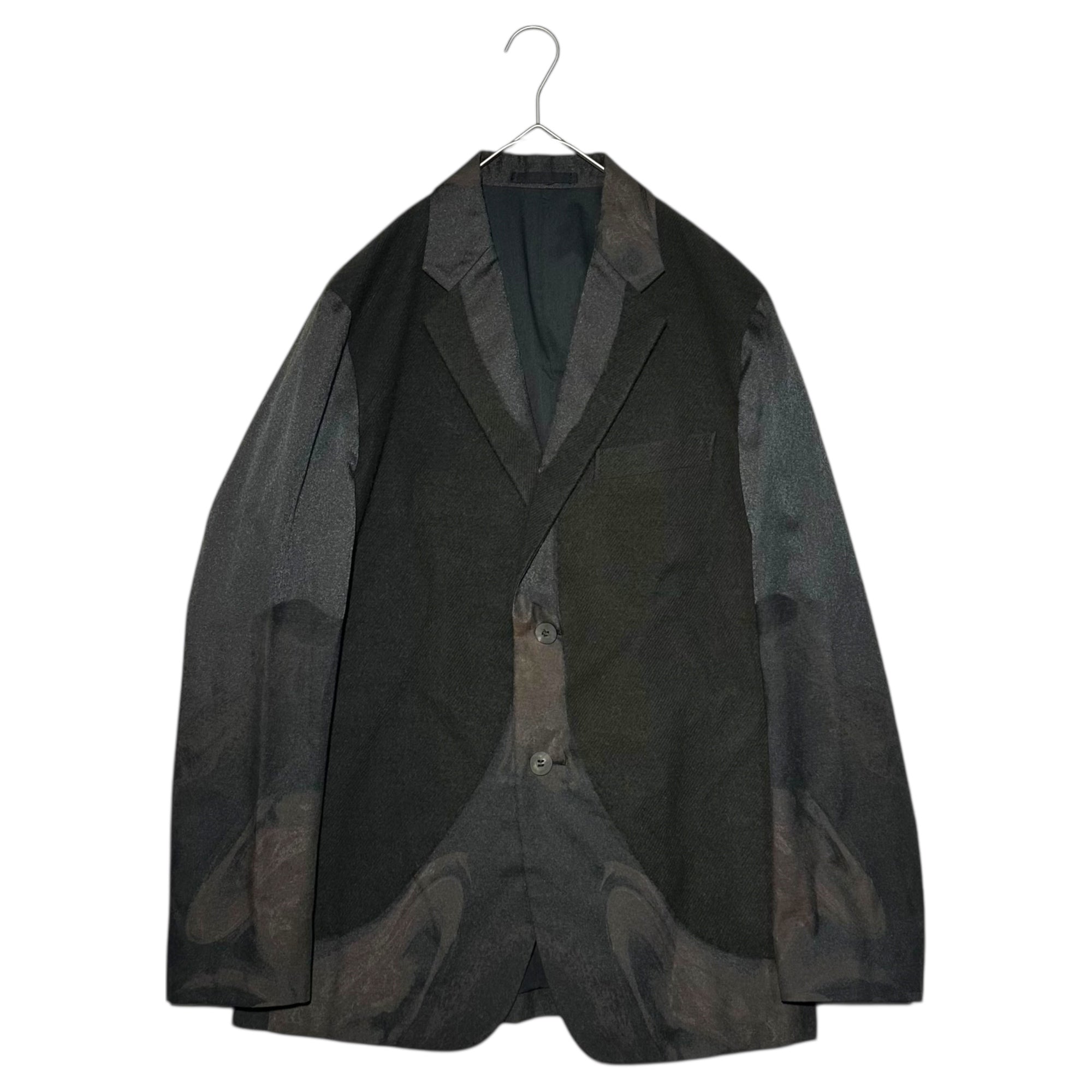 ISSEY MIYAKE(イッセイミヤケ) A-POC Geometric Pattern Mixed-Material Panel Jacket エーポック 幾何学模様 異素材 切替 ジャケット ME03FD147 2(M程度) ブラック×ブラウン ウィメンズライン メンズサイズ