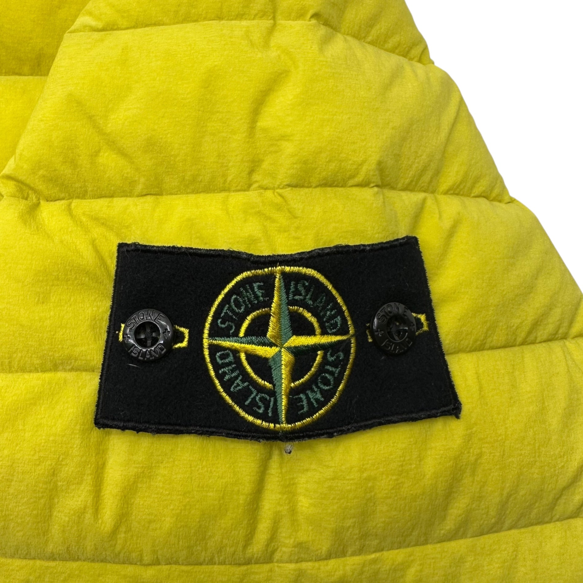 STONE ISLAND(ストーンアイランド) 19AW Loom Woven Down Chambers Stretch Nylon Jacket ルーム ウーブン ダウン チャンバーズ ストレッチ ナイロン ジャケット 701543125 XXL イエロー