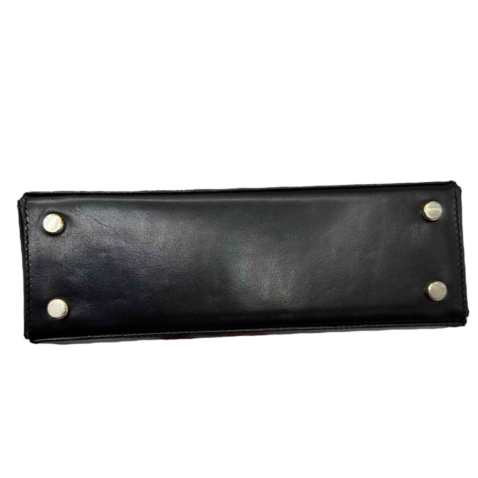 CELINE(セリーヌ) Vintage gold hardware leather handbag ヴィンテージ ゴールド 金具 レザー ハンド バッグ F01 ブラック OLD 金