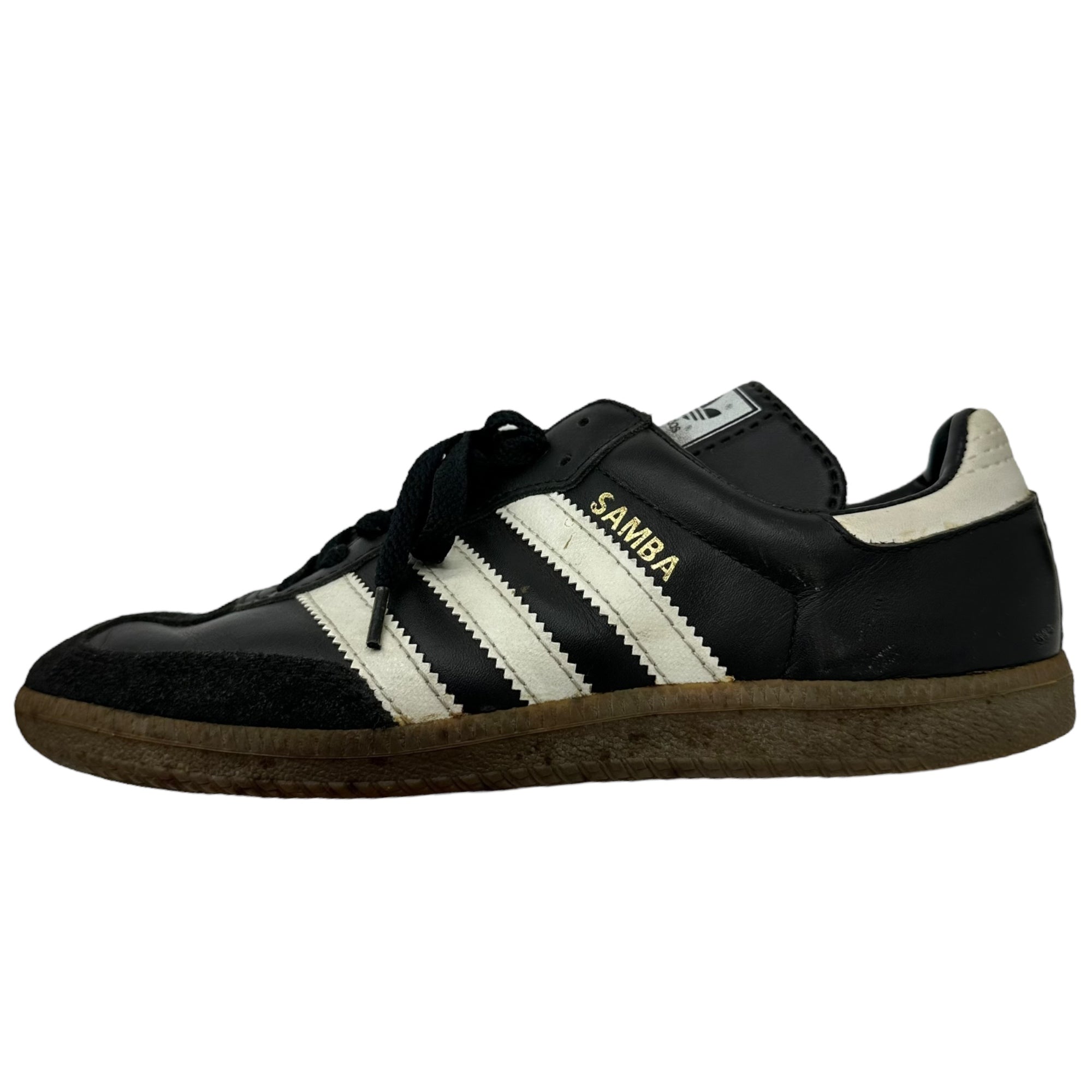 adidas(アディダス) 90's Vintage Samba Leather ヴィンテージ サンバ レザー 019000 24cm ブラック 90年代 1996年製 ローカット スニーカー