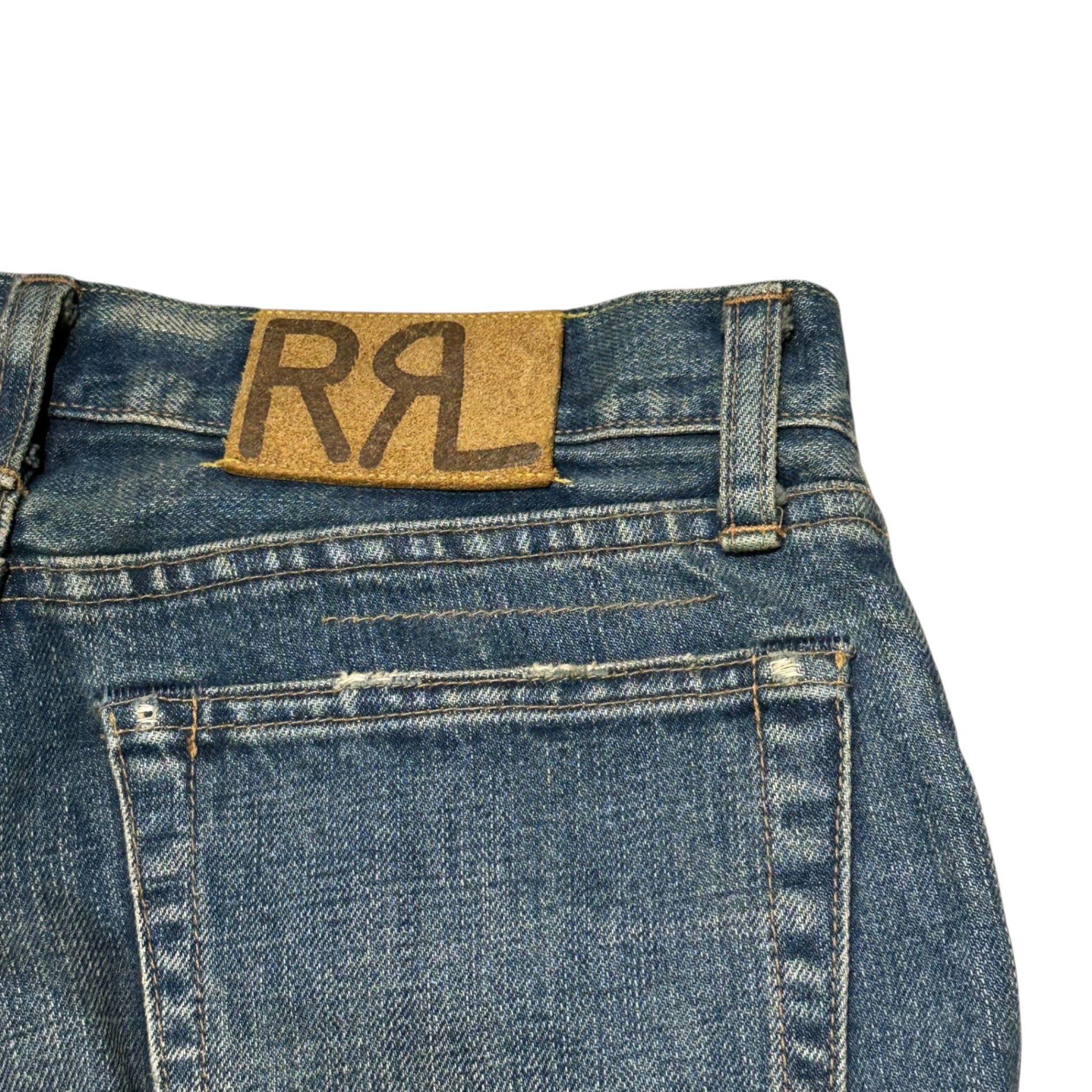 RRL(ダブルアールエル) Vintage-Washed Denim Pants ヴィンテージ 加工 デニム パンツ W28 インディゴ