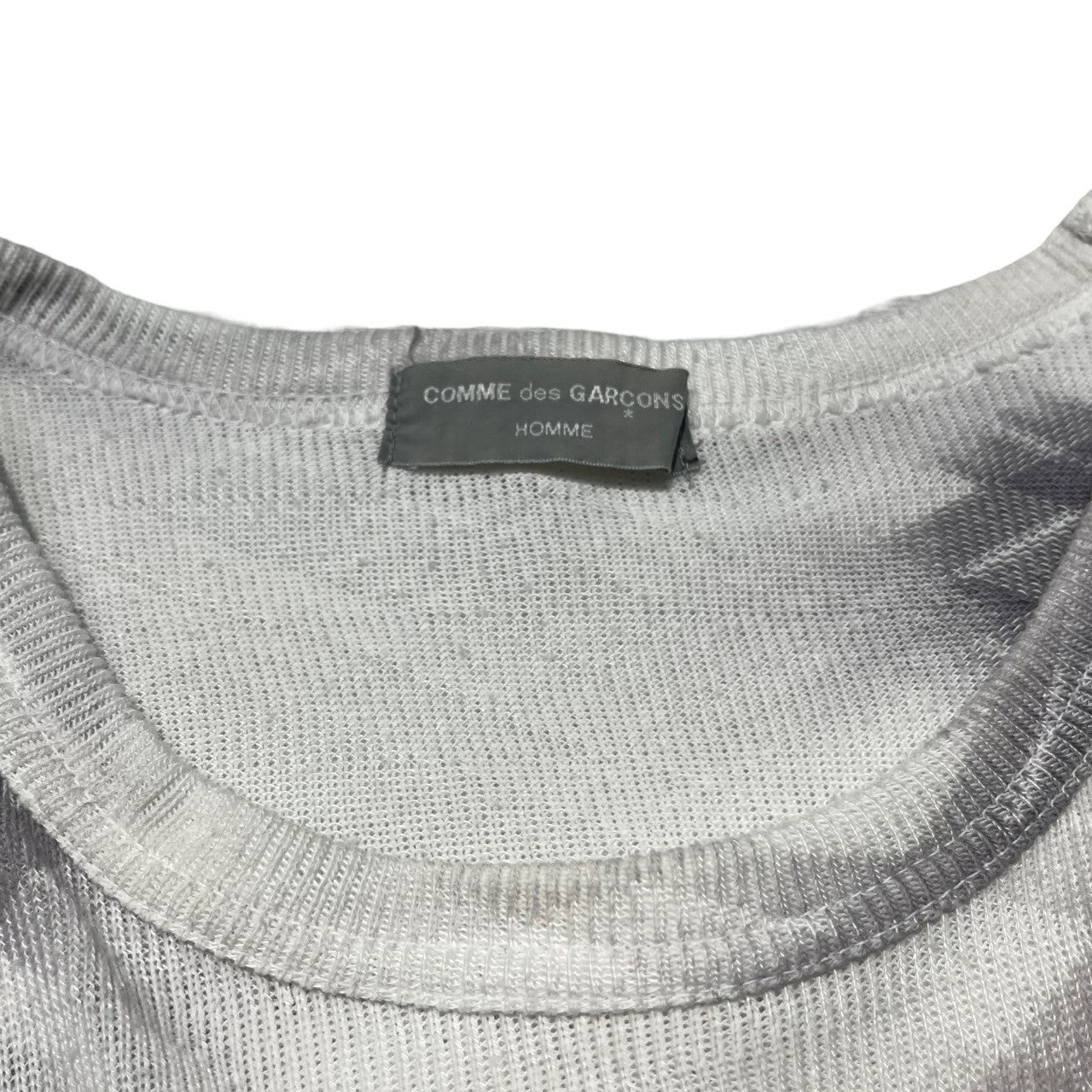 COMME des GARCONS HOMME(コムデギャルソンオム) 99ssFaint check cotton/polyknit sew かすれ チェック コットン ポリニットソー カットソー 長袖 HT-040220 表記なし(L程度) ホワイト AD1998 田中オム