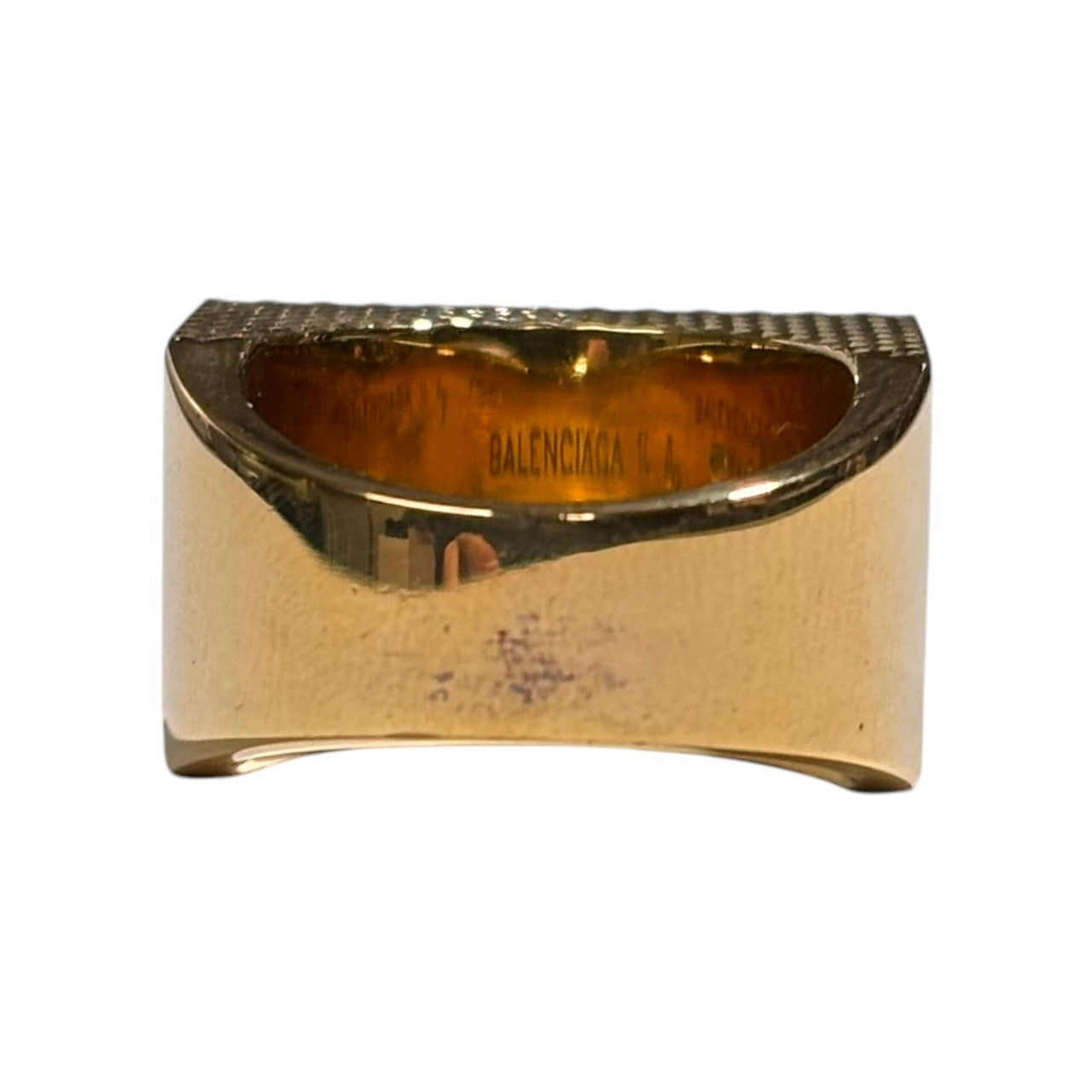 BALENCIAGA(バレンシアガ) 925 Silver Gold Seal Ring ゴールド 印台 リング 14(14号程度) ゴールド