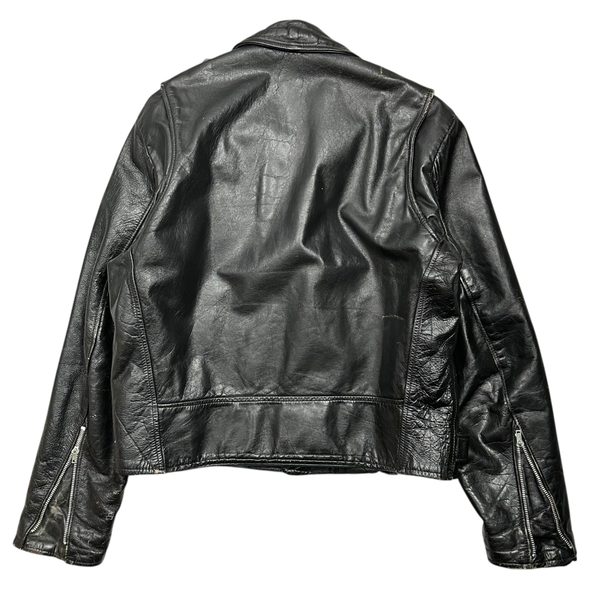 Berman's(バーマンズ) 70's~80's Leather Double Rider Jacket レザー ダブル ライダース ジャケット 44 REG(XL程度) ブラック 70年代~80年代 ヴィンテージ
