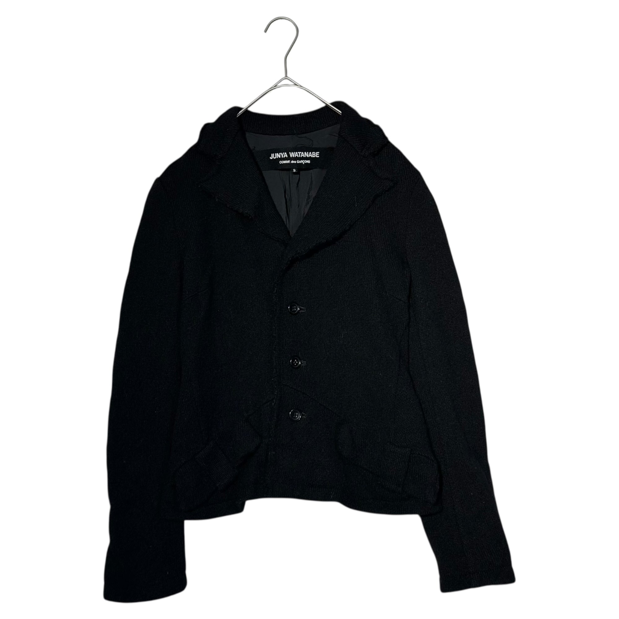 COMME des GARCONS JUNYA WATANABE(コムデギャルソンジュンヤワタナベ) 05AW Wool Knit 4 Button Jacket ウール ニット 4ボタン ジャケット JP-J054 S ブラック AD2005