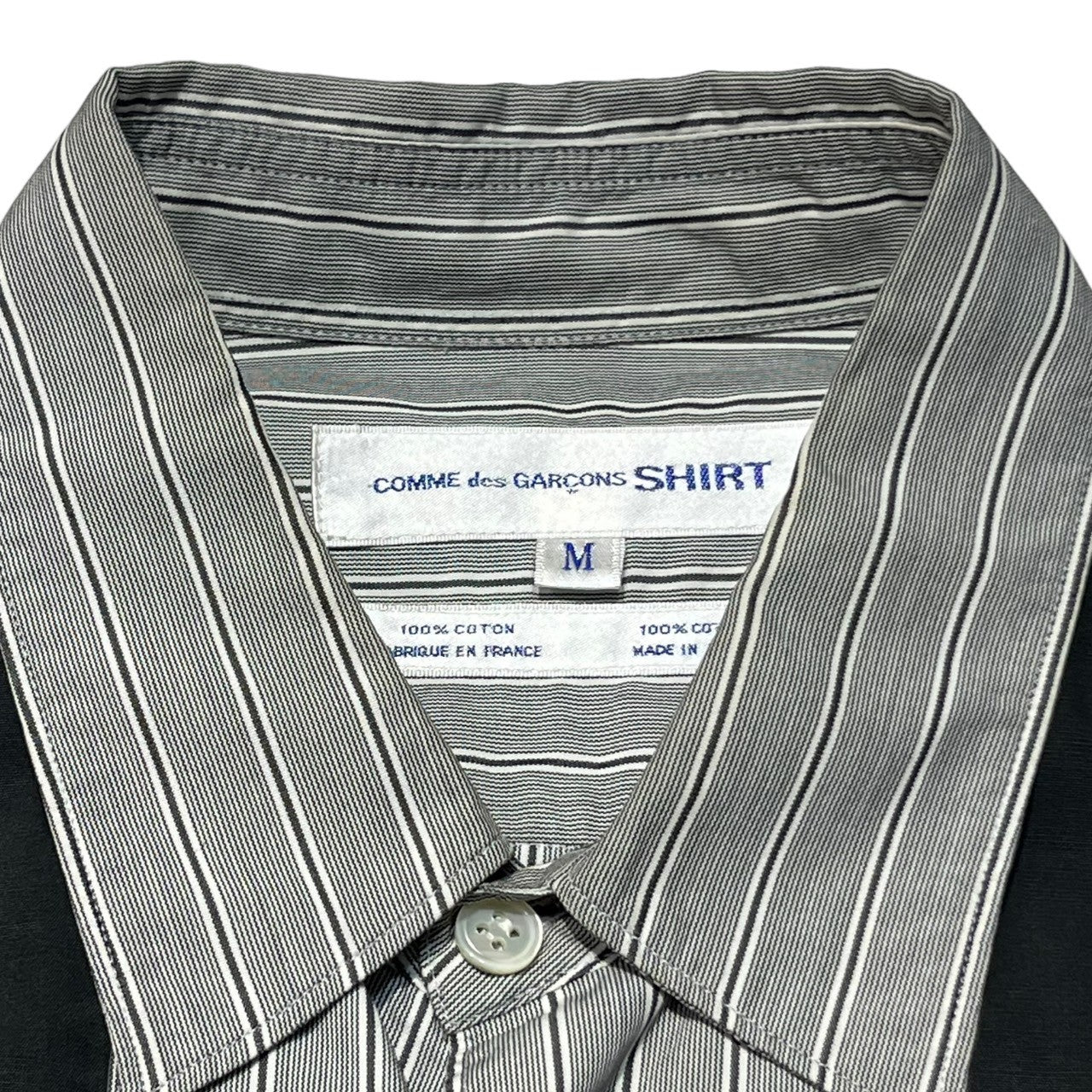 COMME des GARCONS SHIRT(コムデギャルソンシャツ) 90's ~ 00'S Switchable striped shirt 切替ストライプシャツ M グレー 90年代 フランス製