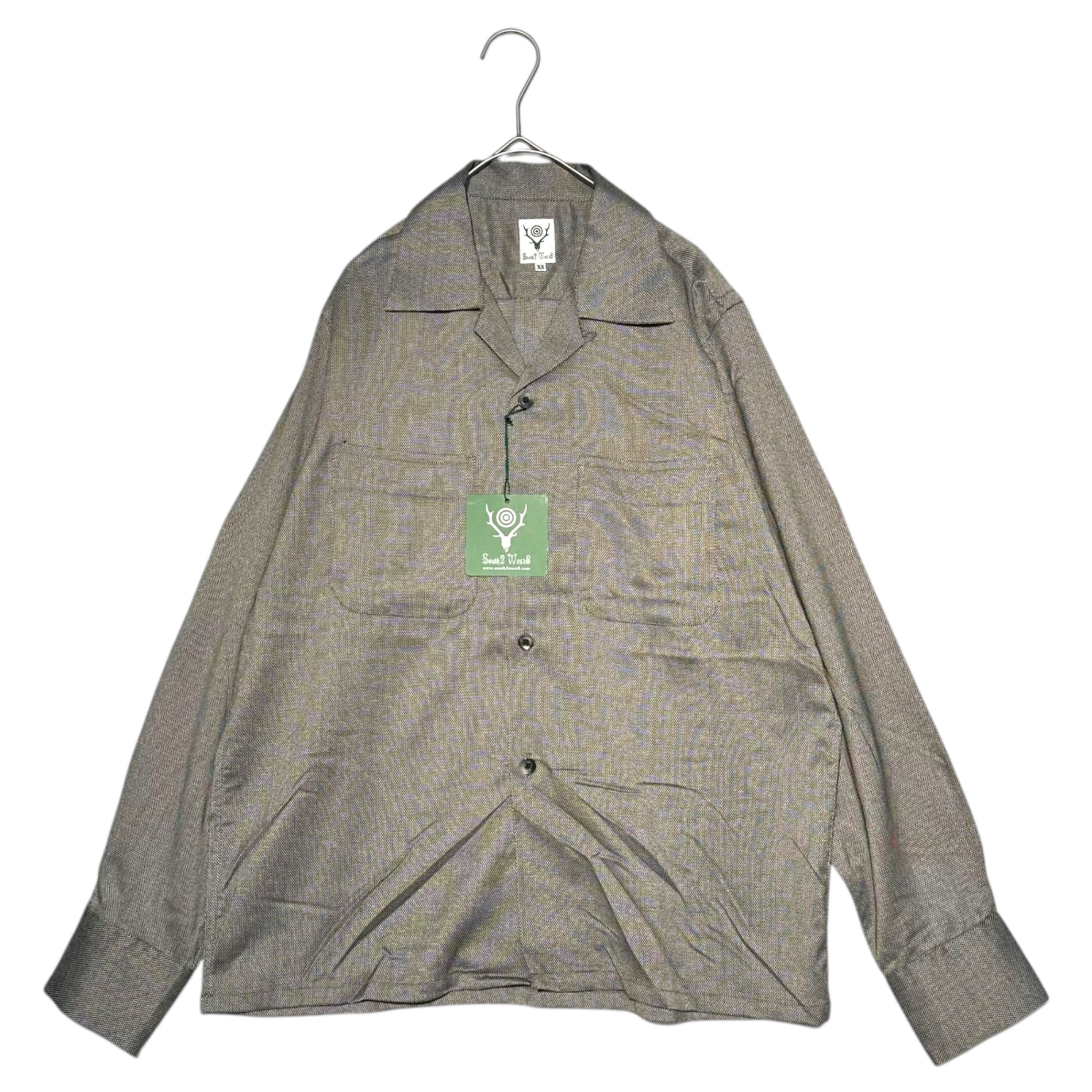 South2 West8 S2W8(サウス2ウエスト8) One-up Shirt Poly Rayon ワン アップ シャツ KP825 XS グレー オープンカラー 開襟