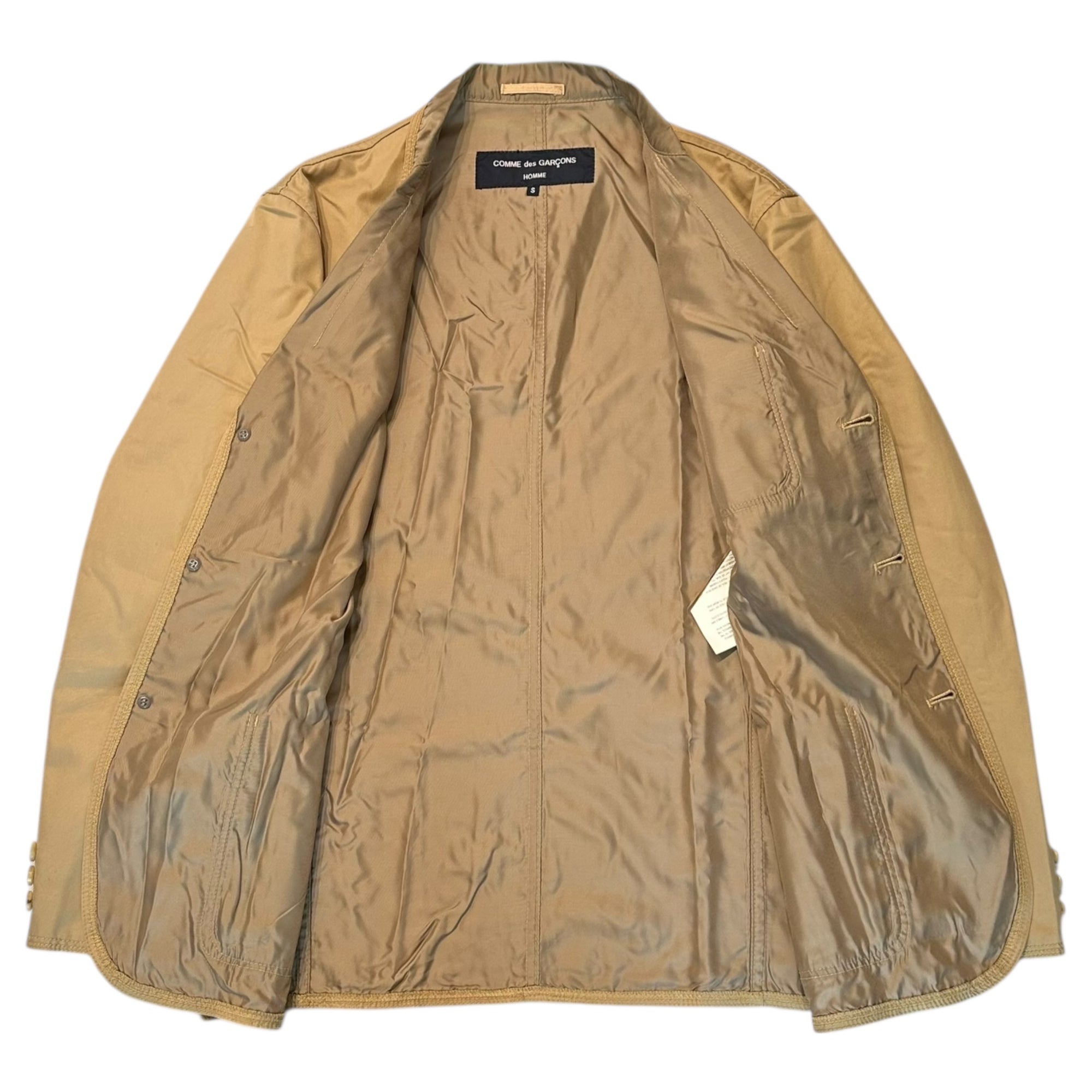 COMME des GARCONS HOMME(コムデギャルソンオム) 04SS Inside-Out Cotton Twill Tailored Jacket インサイドアウト コットン ツイル テーラード ジャケット HM-J002 S ベージュ AD2003