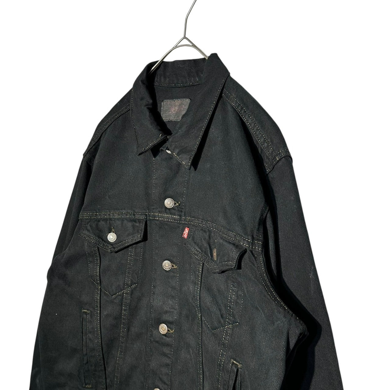 Levi's(リーバイス) 90's 71506 USA made Post-dyed black denim trucker jacket 後染め ブラック デニム トラッカー ジャケット 71506-0216 46L ブラック 90年代 USA製 裏527