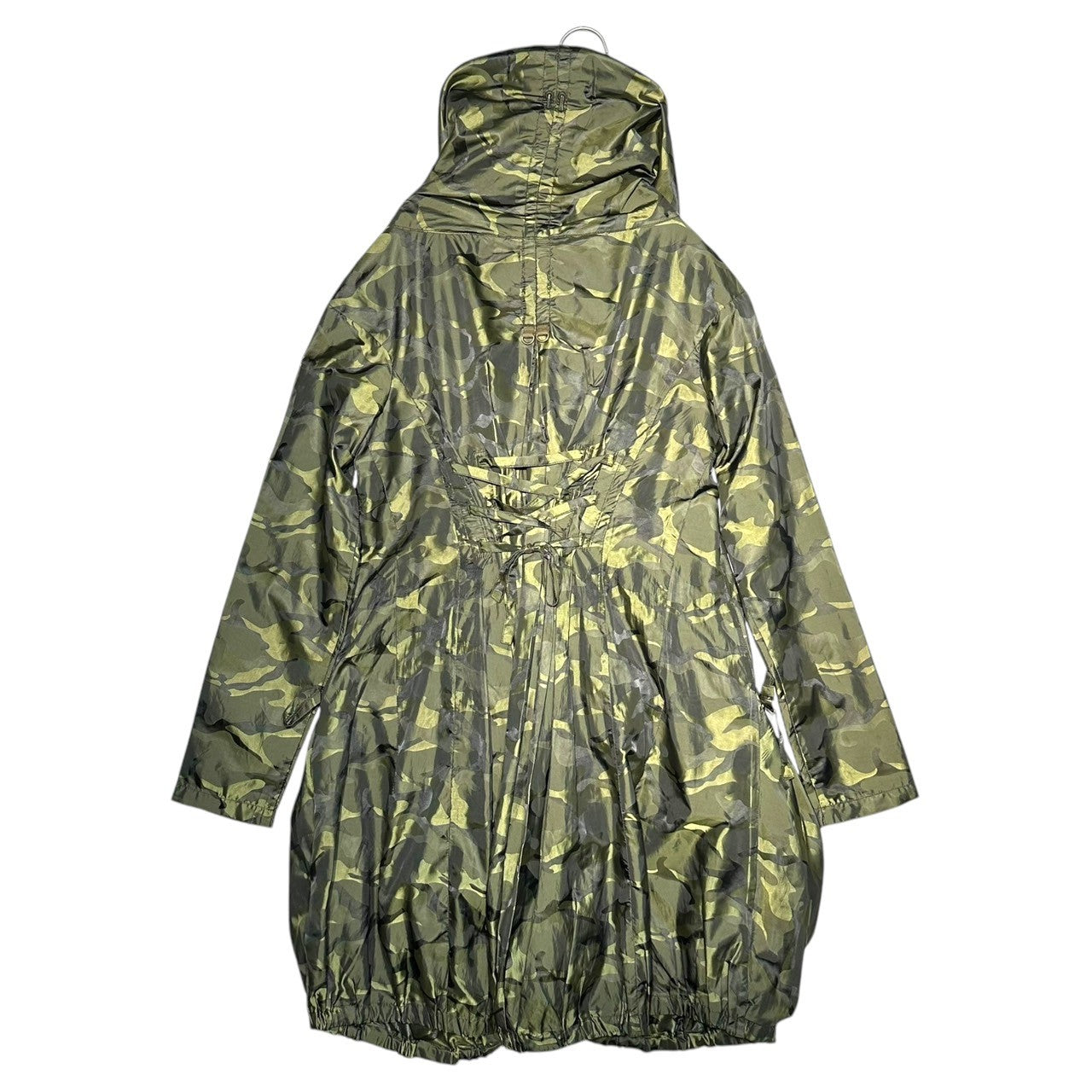 MARITHE FRANCOIS GIRBAUD(マリテフランソワジルボー) 00's Camo Nylon Gimmick Mod Coat カモ ナイロン ギミック モッズ コート F5-7214 S グリーン Y2K アーカイブ