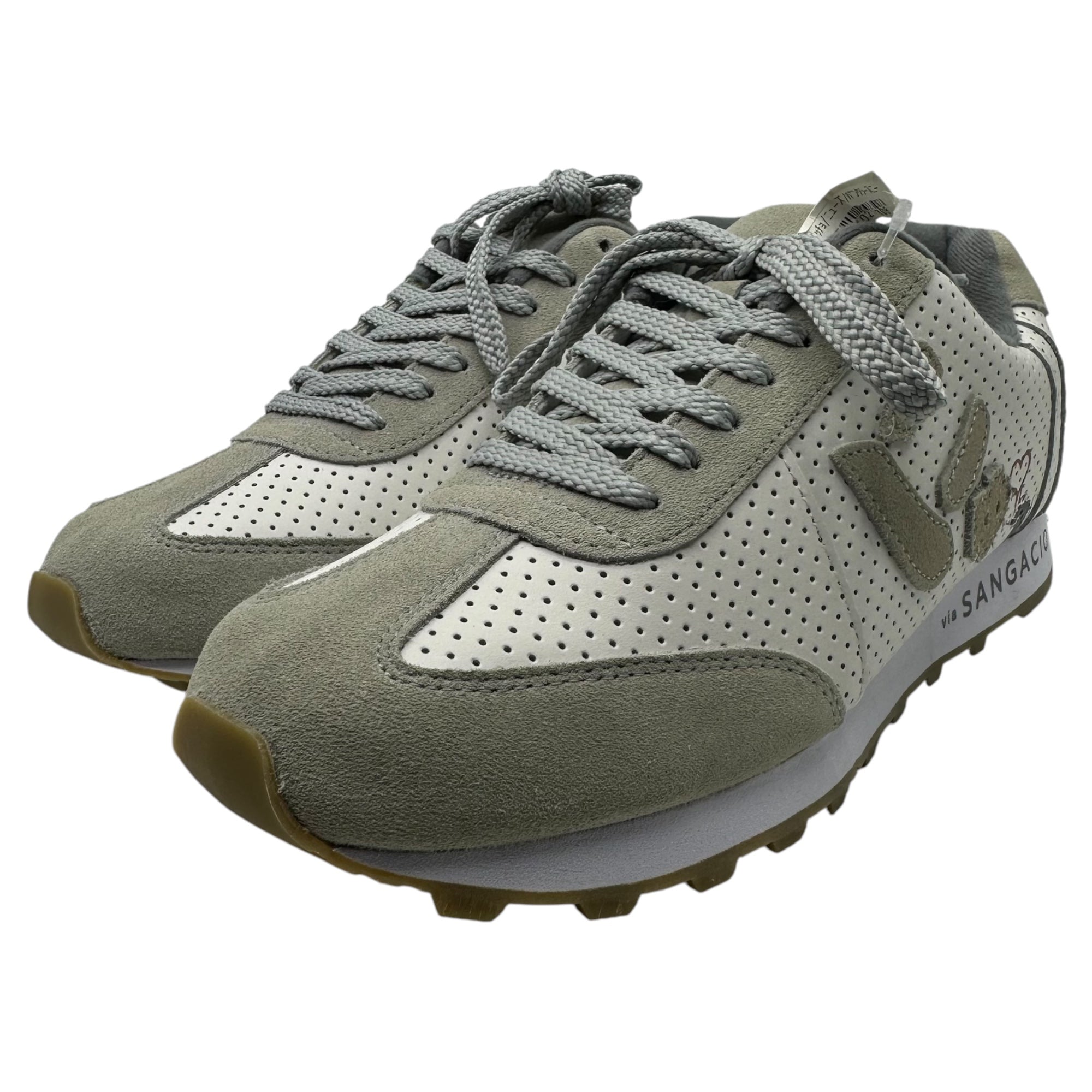 Sangacio(サンガッチョ) にゅ〜ず MOM BRANDALISED ブランダライズド 26.5cm ホワイト×グレー コラボ バンクシー ローカット スニーカー via SANGACIO ヴィア・サンガチオ