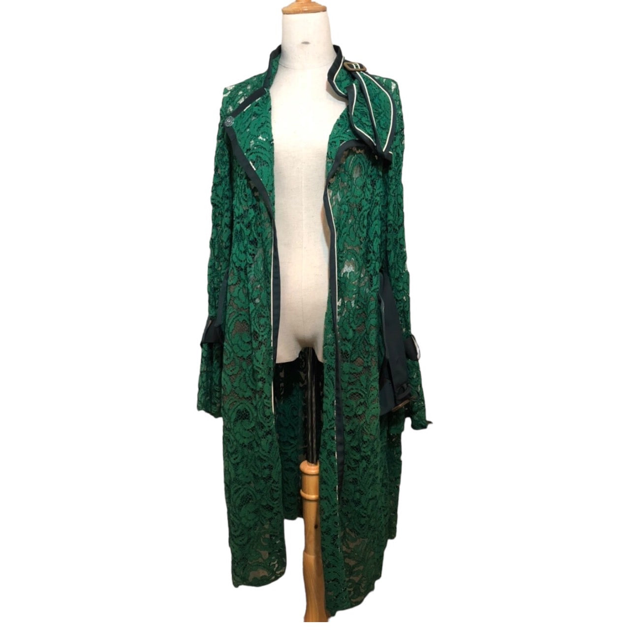 sacai(サカイ) 17SS flower lace trench coat フラワー レース トレンチ コート ベルテッド 17-03366 2(Mサイズ程度) グリーン