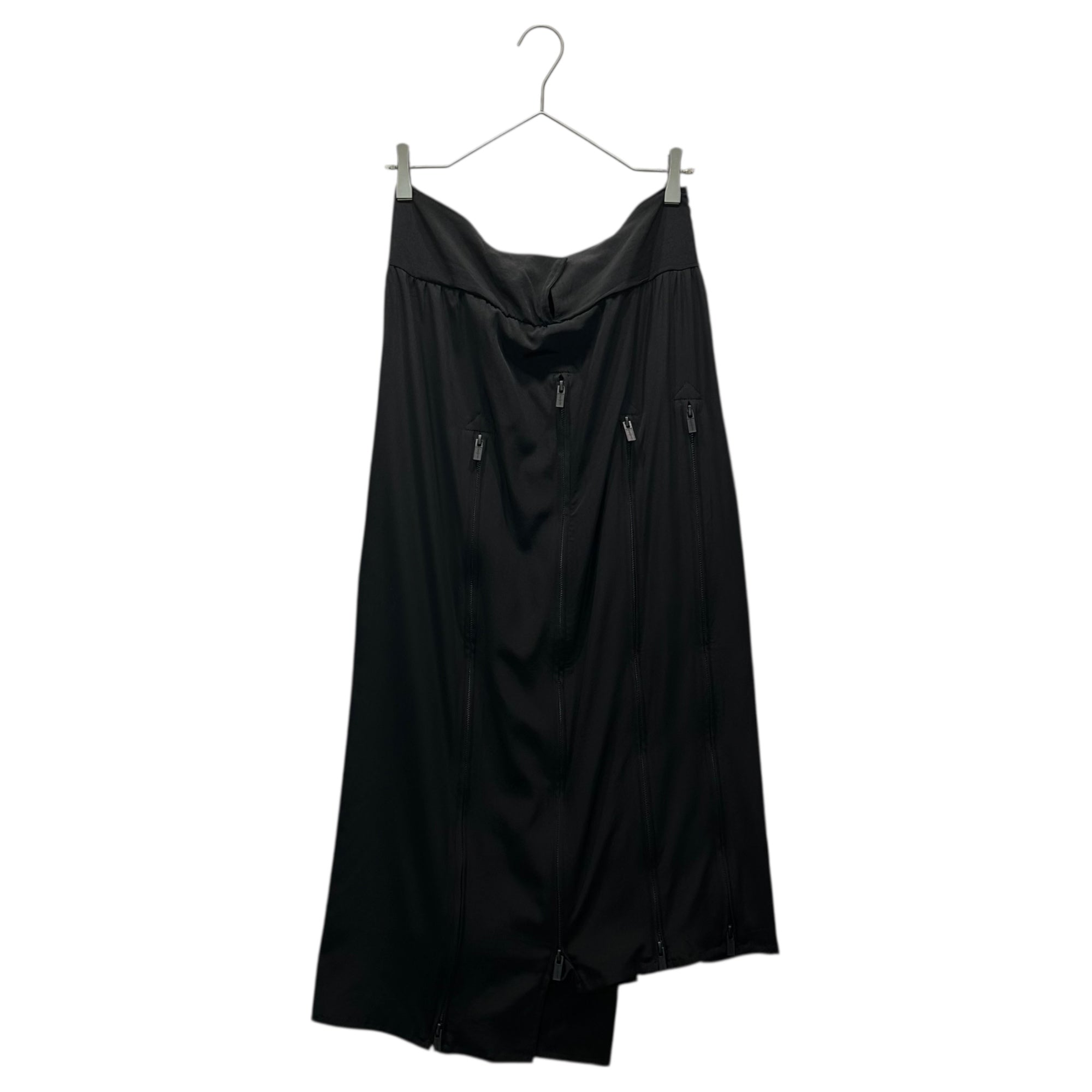 YOHJI YAMAMOTO(ヨウジヤマモト) 23AW Asymmetrical Zip Detail Skirt アシンメトリー ジップ ディテール スカート FX-S84-501 2(M程度) ブラック