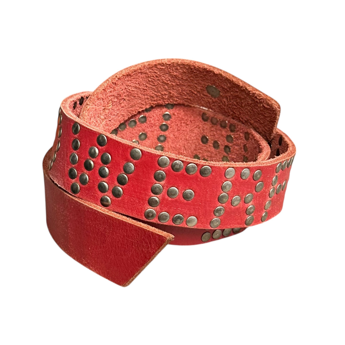JUNYA WATANABE COMME des GARCONS(ジュンヤワタナベコムデギャルソン) 2002AW ”LOVE IS POWERFUL” Studded Leather Belt スタッズ レザー ベルト レッド 00's