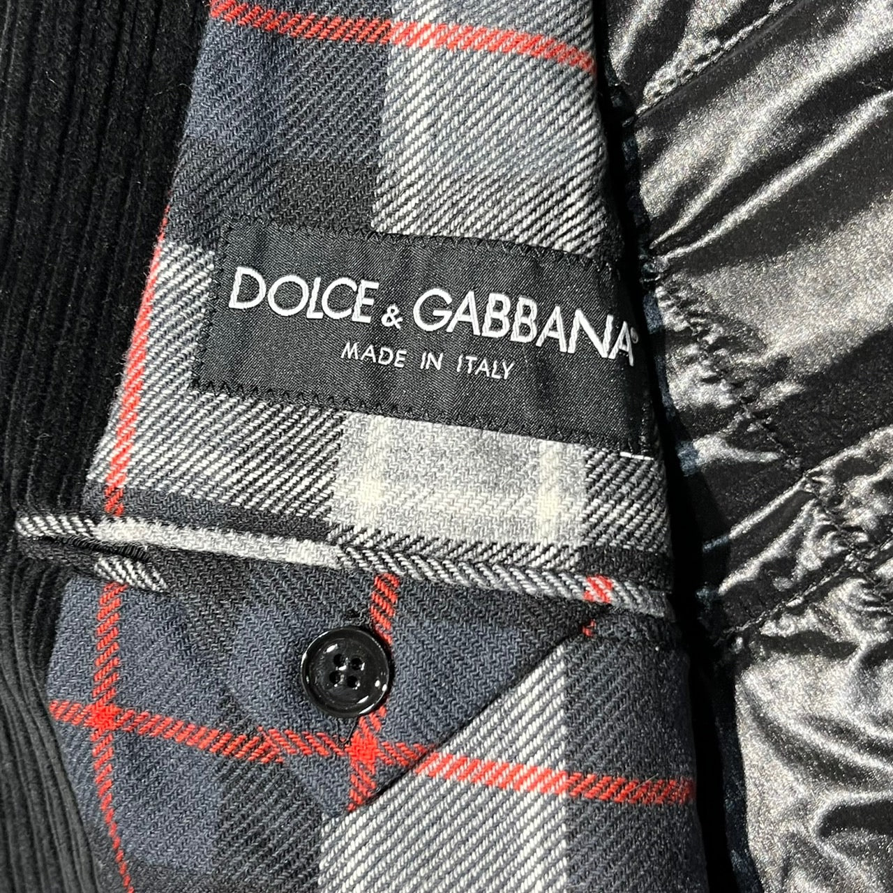 DOLCE&GABBANA(ドルチェ&ガッバーナ ドルガバ) レイヤードコーデュロイジャケット/テーラードジャケット 表記なし(Lサイズ程度) ブラック ドルチェアンドガッバーナ