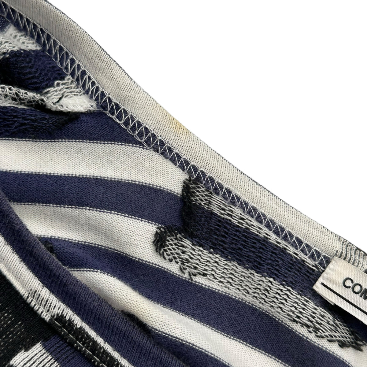 COMME des GARCONS(コムデギャルソン) 2007AW Hat Design Striped L/S Tee ハット デザイン ボーダー 長袖 カットソー OT-T001 M ホワイト×ブルー