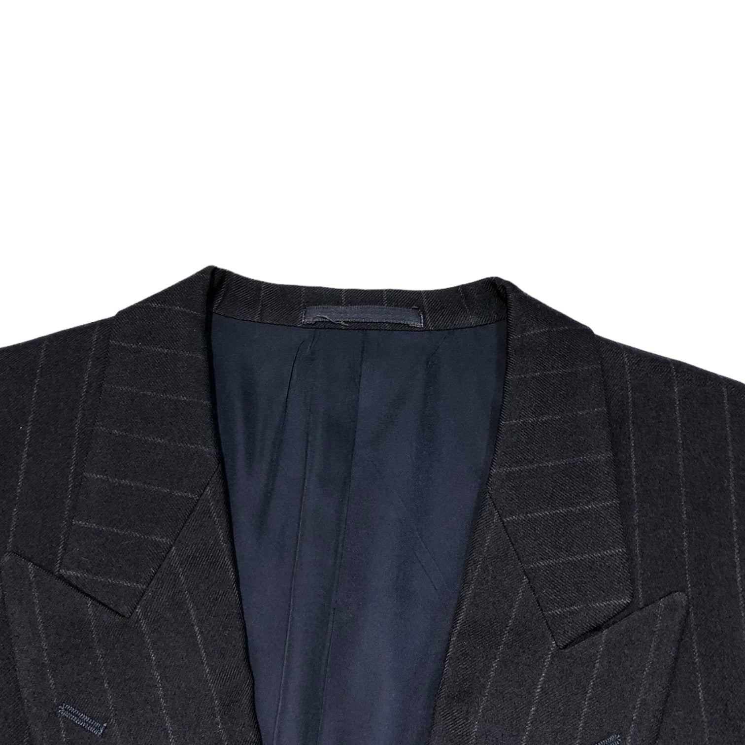 COMME des GARCONS HOMME DEUX(コムデギャルソンオムドゥ) 90's striped double jacket ストライプ ウール ダブル ジャケット DS-25005L L ネイビー AD1992 90年代