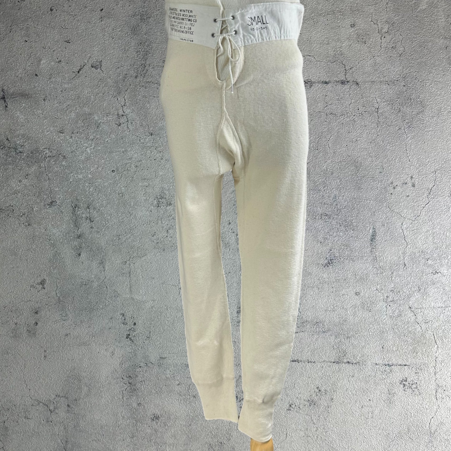 VINTAGE(ヴィンテージ) 40's DEADSTOCK cotton wool drawers pants US.ARMY コットンとウールのドロワーズパンツ L~LL程度 ホワイト