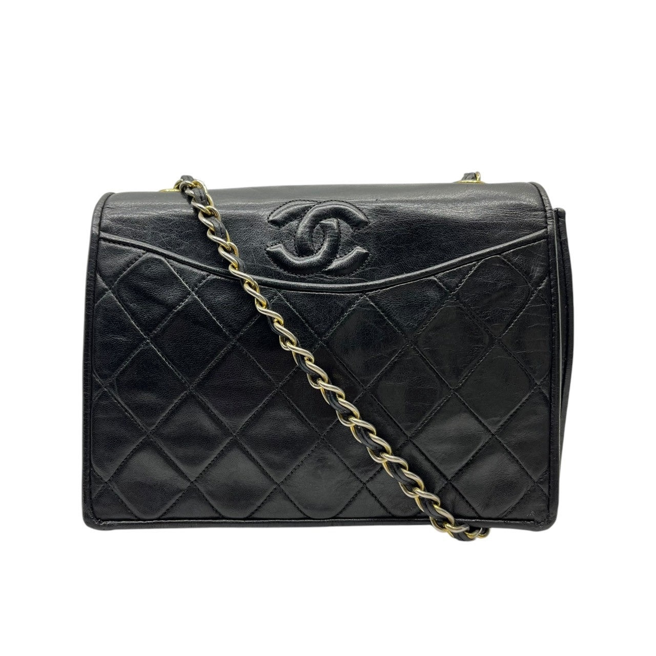 CHANEL(シャネル) 80's~90's Vintage Lambskin Matelasse Chain Shoulder Bag ヴィンテージ ラムスキン マトラッセ チェーン ショルダー バッグ ブラック シリアルアンバー:1****** 7桁 1989年~1991年製造 ココマーク