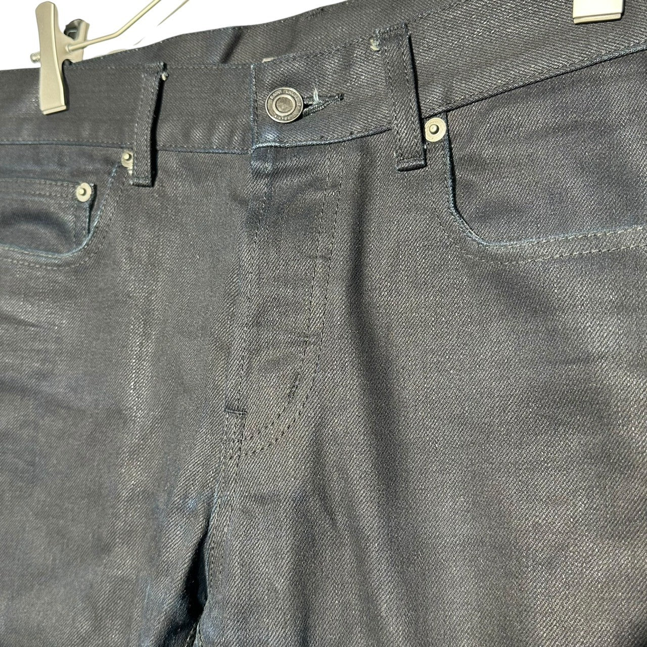 SAINT LAURENT(サンローラン) 12SS by HEDI SLIMANE BLACK TREATMENT COATED エディスリマン期 ブラック トリートメント コーティング スキニー デニム パンツ 315391 YU078 30 ブラック