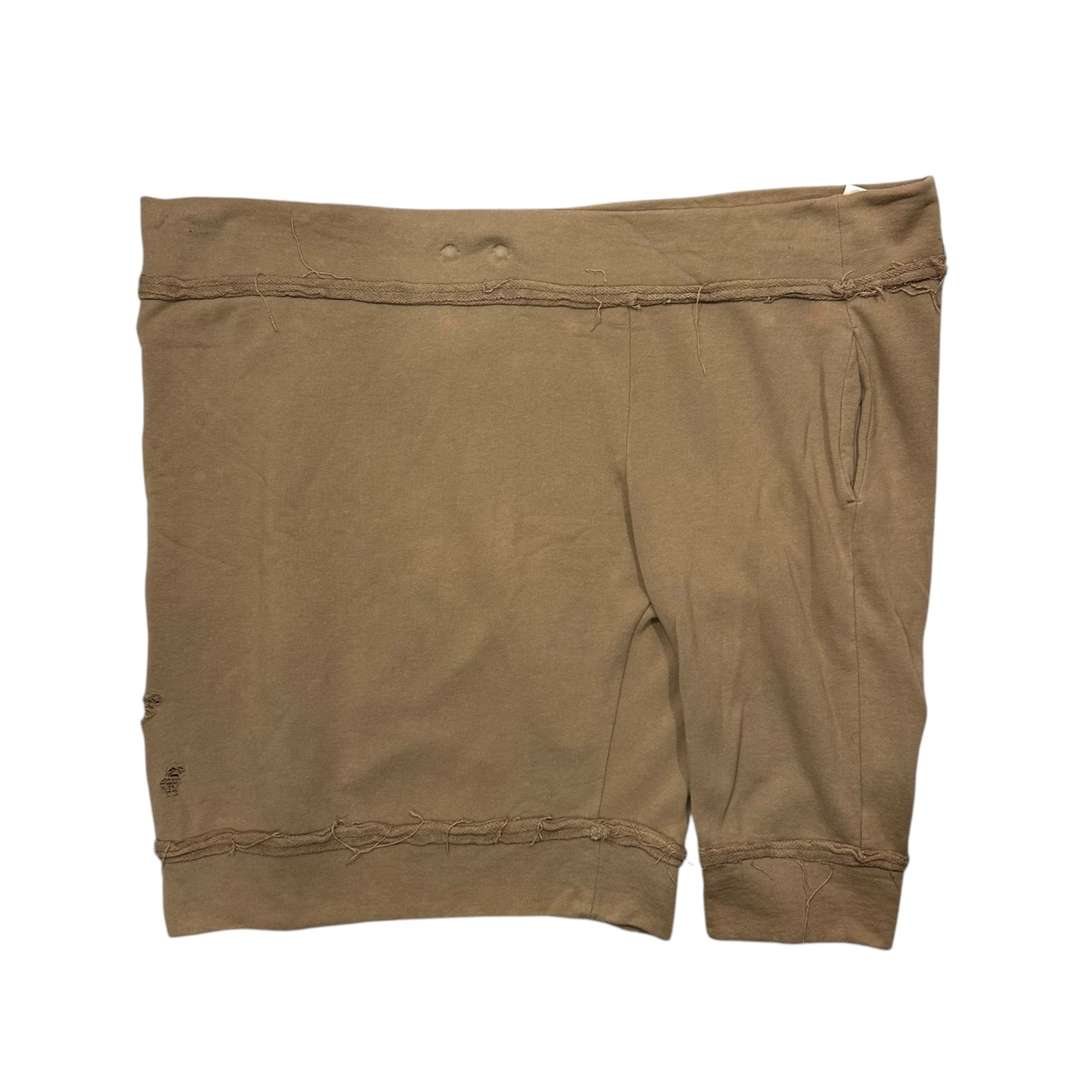 LIMI feu(リミフゥ) 00'S Distressed Sweatshirt Wrap Wide Shorts ダメージ加工 スウェット ラップ ワイド ショーツ LY-T33-036 S ベージュ 男性着用可能