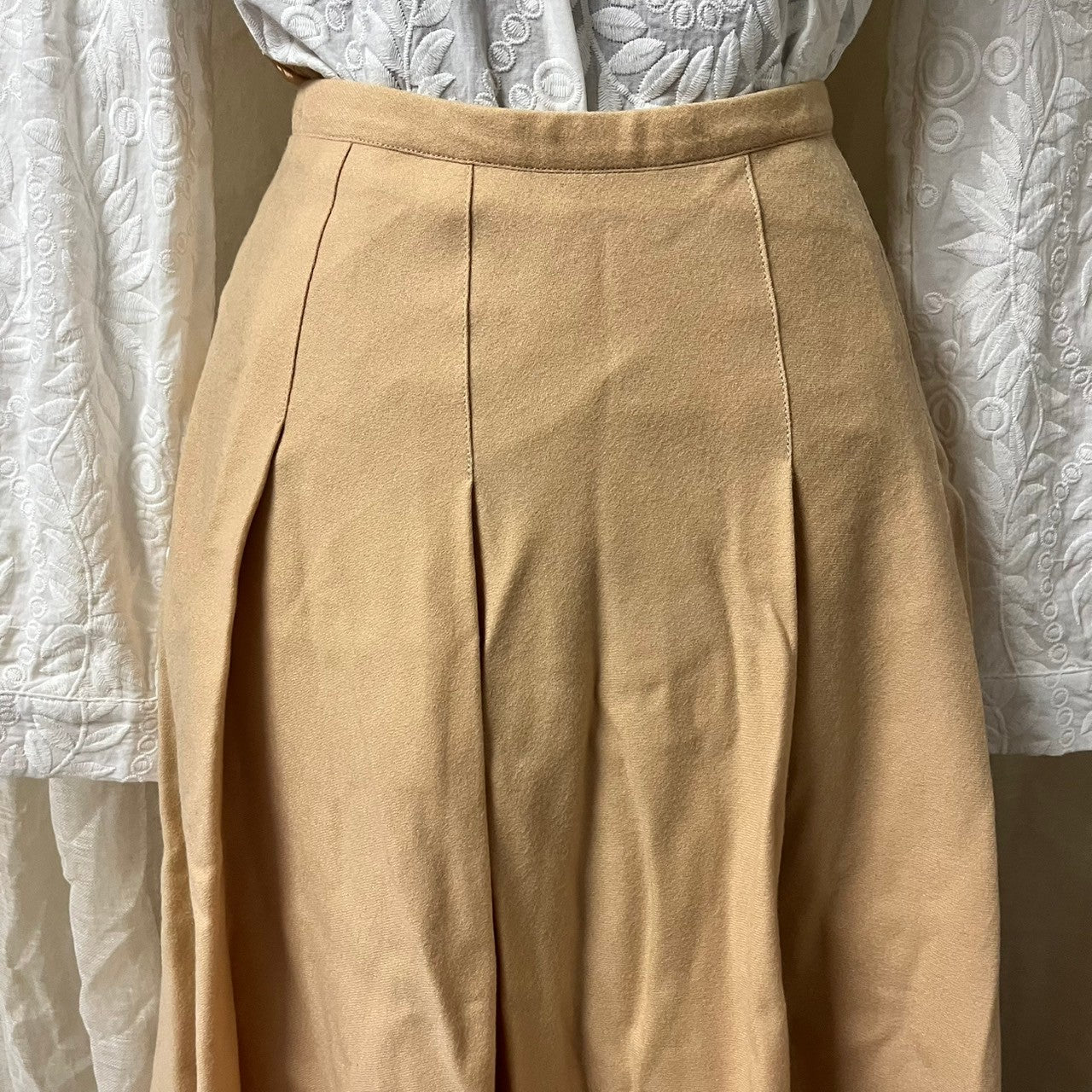 Euro Vintage(ヨーロッパヴィンテージ) cacharel(キャシャレル)_60's~ pale tone wool flare skirt/ペールトーンウールフレアスカート 36(Sサイズ程度) ピンク