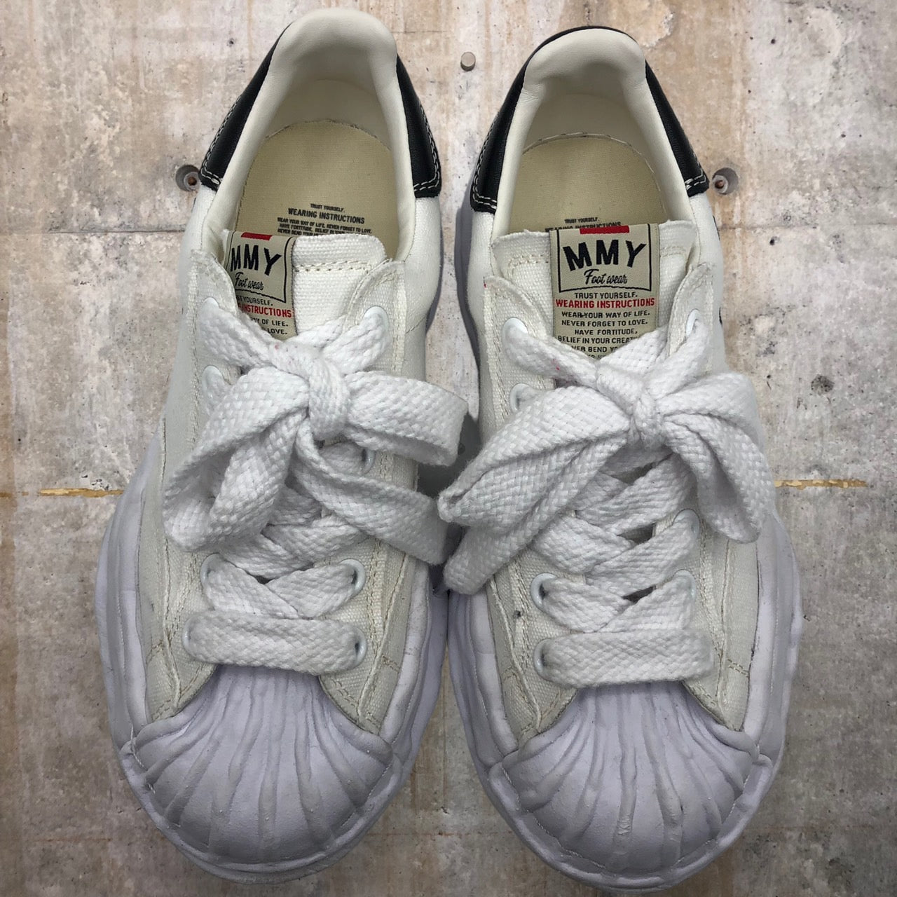 Maison MIHARA YASUHIRO(メゾンミハラヤスヒロ) "BLAKEY" OG Sole Canvas Low-top Sneaker/スパースターモチーフスニーカー A08FW735 38(24cm程度) ホワイト