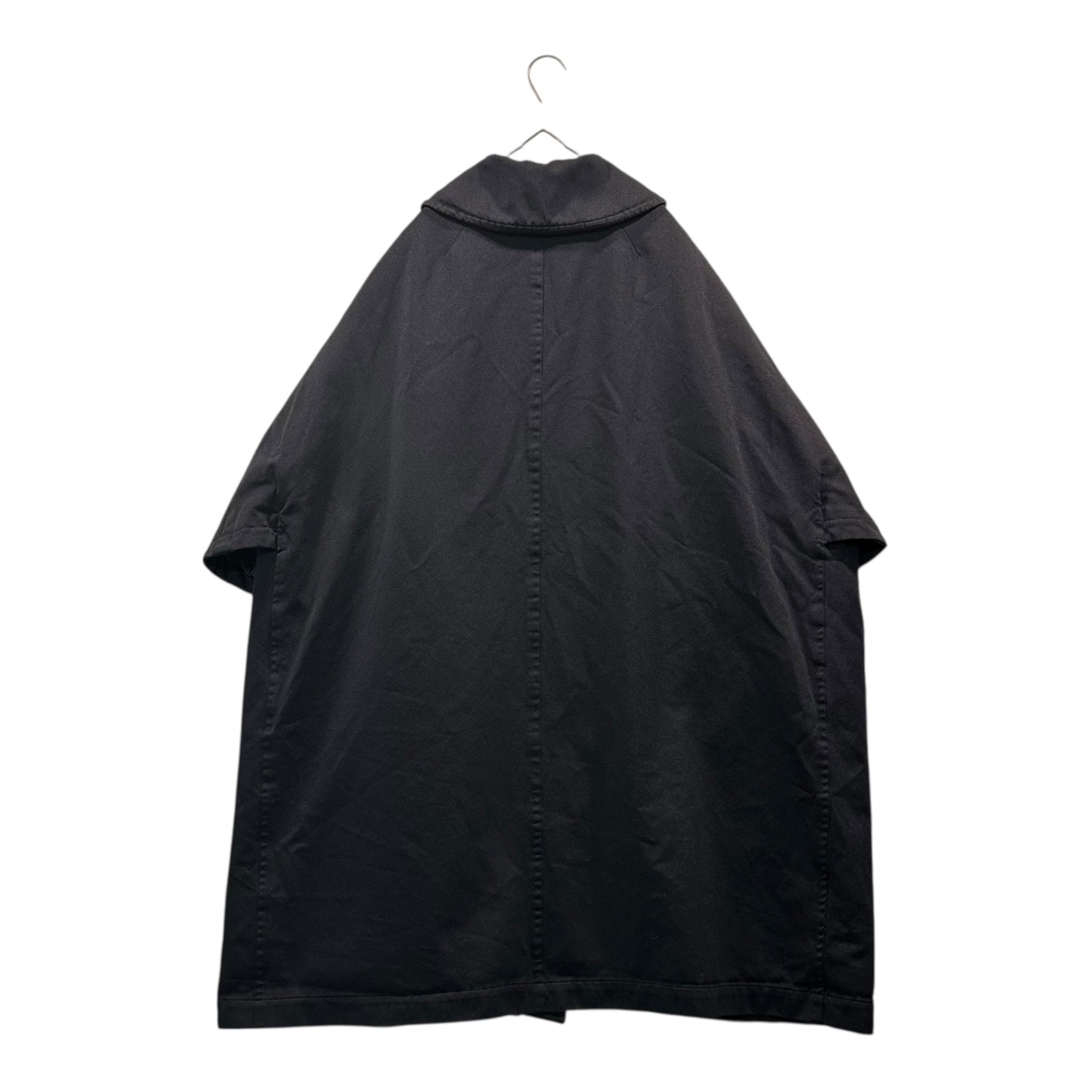 COMME des GARCONS COMME des GARCONS(コムデギャルソンコムデギャルソン) 17AW Polyester Shrunk Round Collar Double-Breasted Wide Silhouette Balloon 7/8 Sleeve Coat ポリ縮絨 丸襟 ダブルブレスト ワイドシルエット バルーン7分袖 コート RT-C002 XS ネイビー AD2017