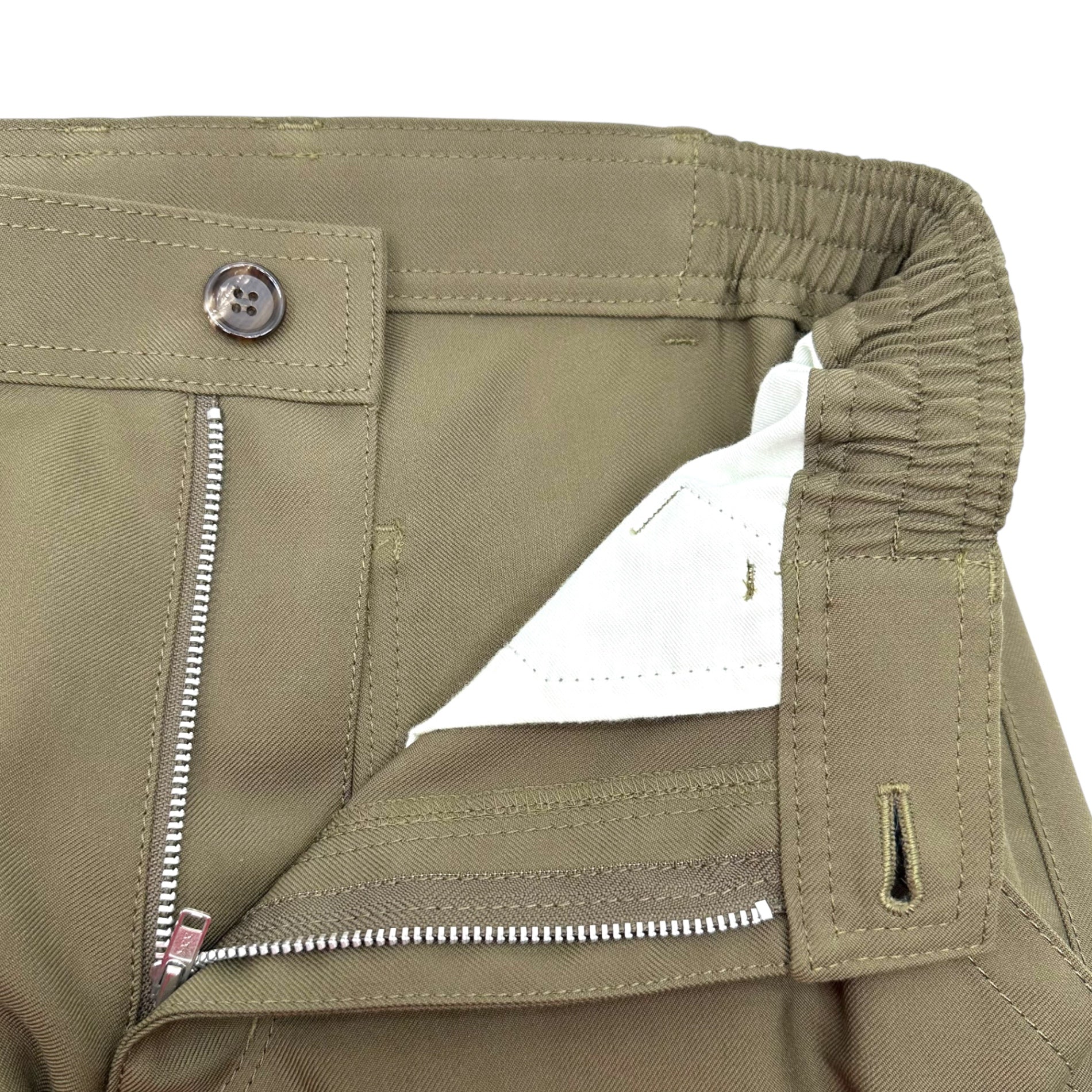 COMME des GARCONS HOMME DEUX(コムデギャルソンオムドゥ) 21SSウールポリツイルパッカリングテーパードパンツ DG-P035 SIZE XS カーキ AD2020