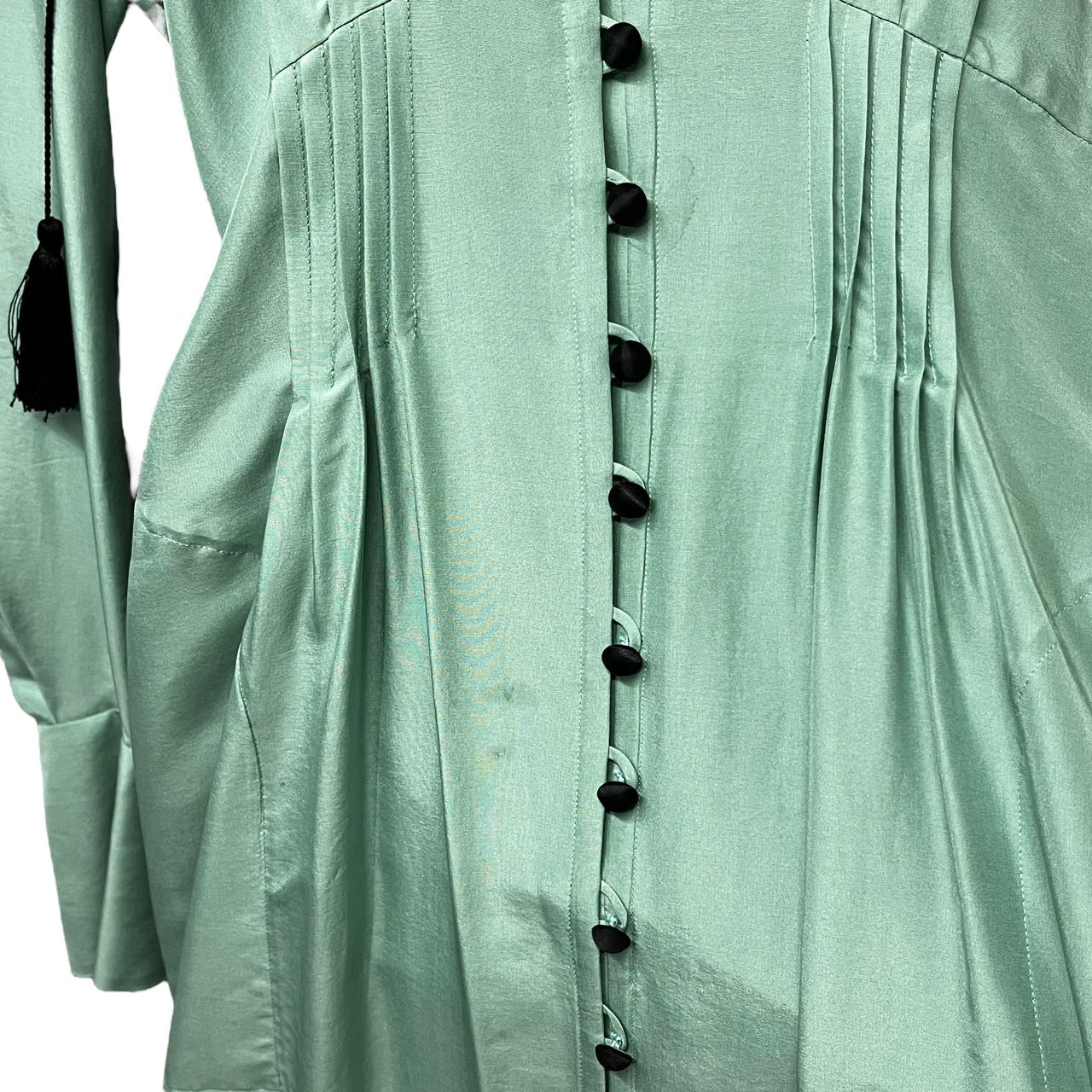 mame kurogouchi(マメクロゴウチ) 18AW A-Line Silk Dress/Aラインシルクドレス/ワンピース MM18AW-DR071 2(Mサイズ程度) グリーン