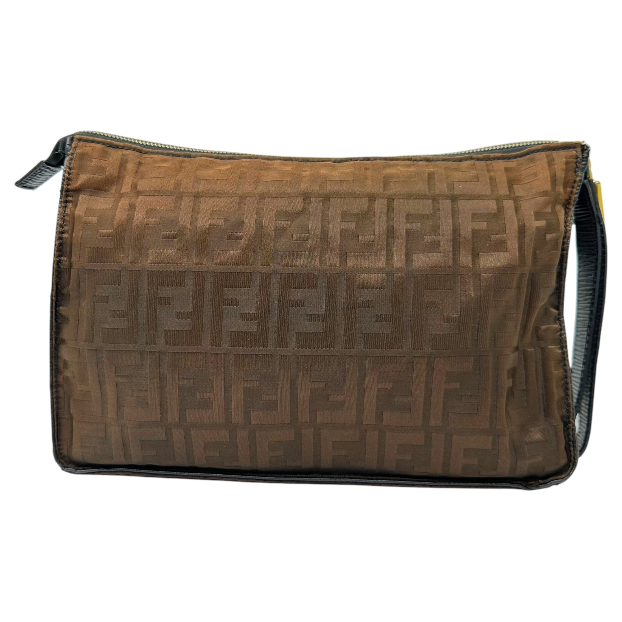 FENDI(フェンディ) Vintage zucca pattern nylon pouch ヴィンテージ ズッカ柄 ナイロン ポーチ ブラウン セカンド バッグ 総柄 OLD オールド