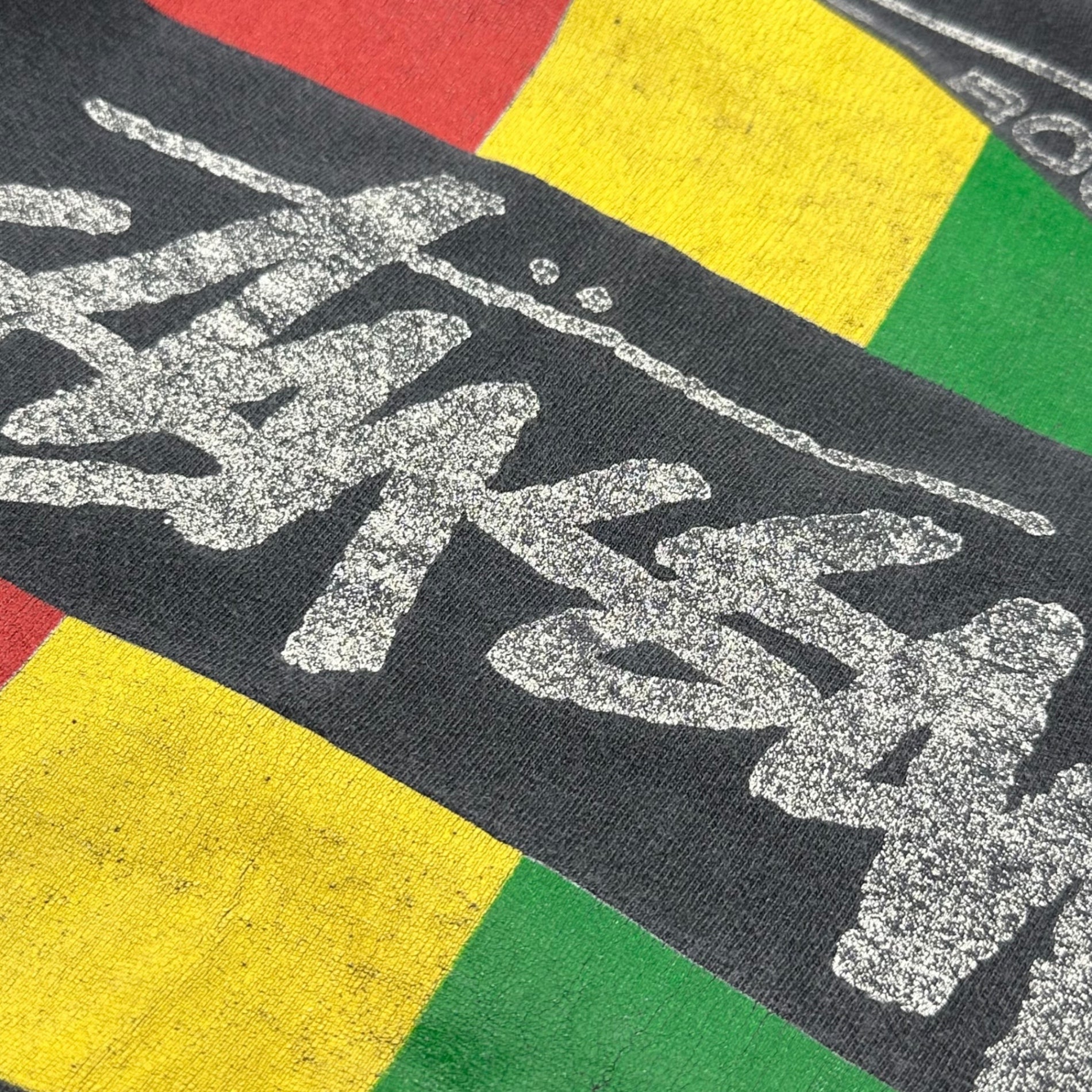 STUSSY(ステューシー) 80's Circle Rasta Color Logo Vintage T-Shirt サークル ラスタカラー ロゴ ヴィンテージ Tシャツ 表記消え(M程度) ブラック 80年代 2枚黒タグ