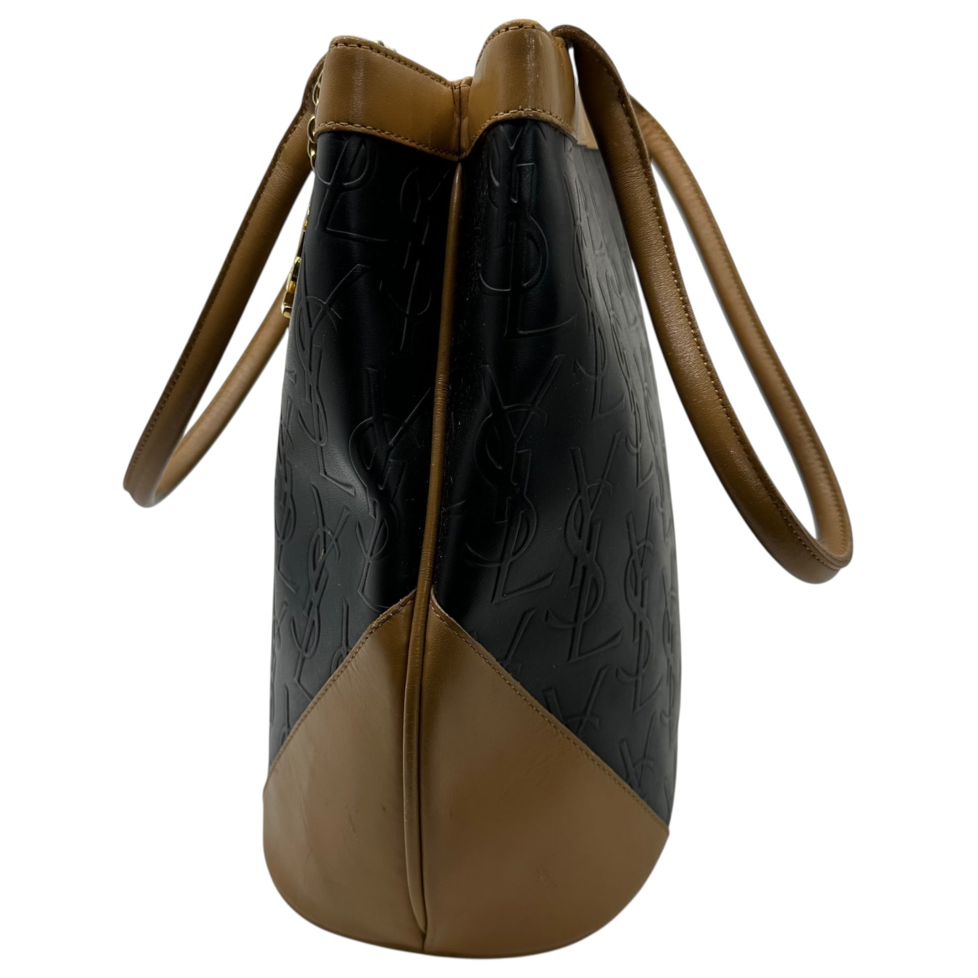 YVES SAINT LAURENT(イヴサンローラン) Old Bucket Shaped Hand Tote Bag オールド バケツ型 ハンド トート バッグ ブラック×ブラウン