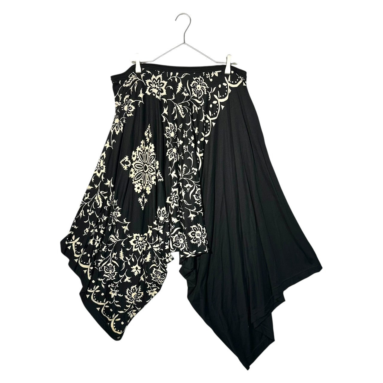 Y's(ワイズ) 12SS Floral print sarouel hakama easy pants 花柄 サルエル 袴 イージー パンツ YB-T47-862 2(M程度) ブラック×ホワイト