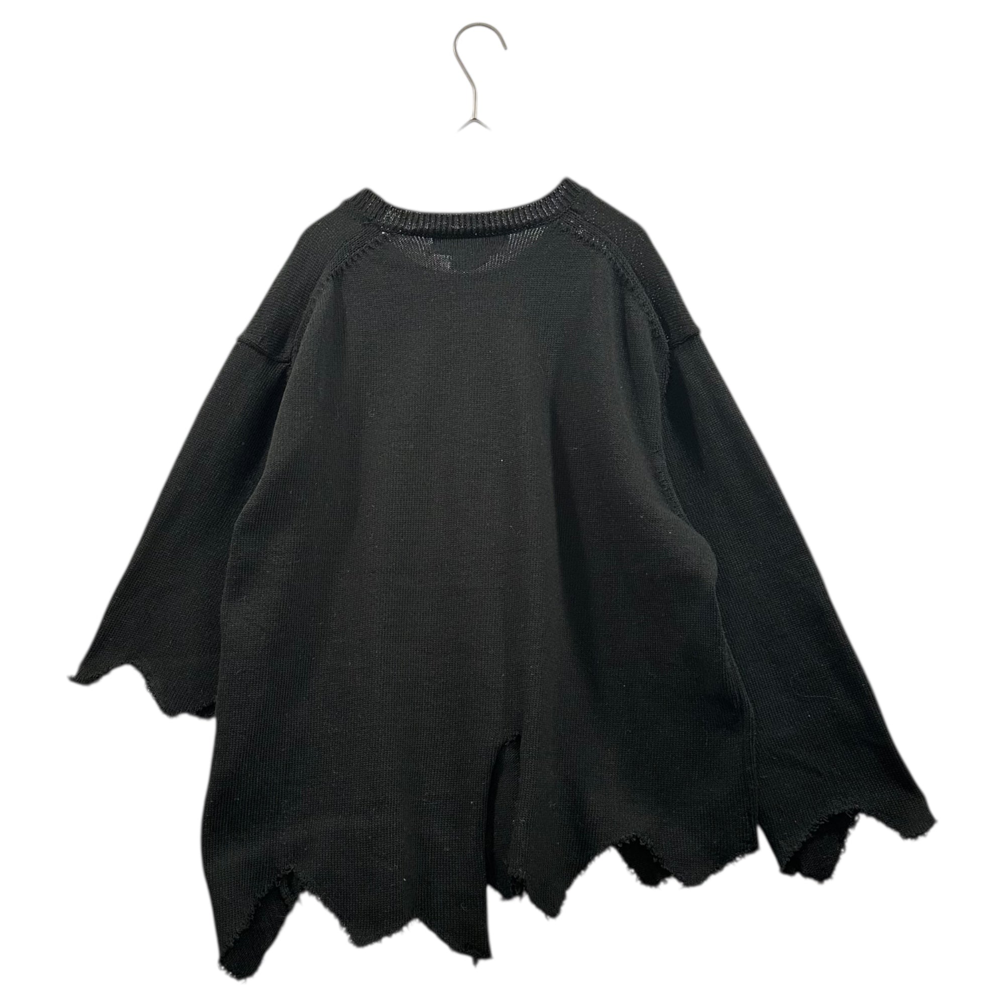 BLACK COMME des GARCONS(ブラックコムデギャルソン) 23SS Cutting Sleeve Acrylic Knit カッティング スリーブ アクリル ニット 1K-N004 S ブラック AD2022