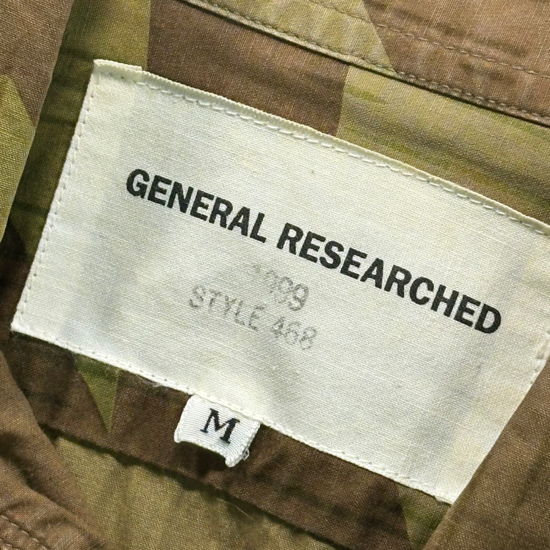GENERAL RESEARCH(ジェネラルリサーチ) 99SS Irregular Pocket Camouflage Military Homage Shirt 変則 ポケット カモフラ ミリタリー オマージュ シャツ STYLE468 M カーキ×ブラウン 90年代 オリジナル 90s