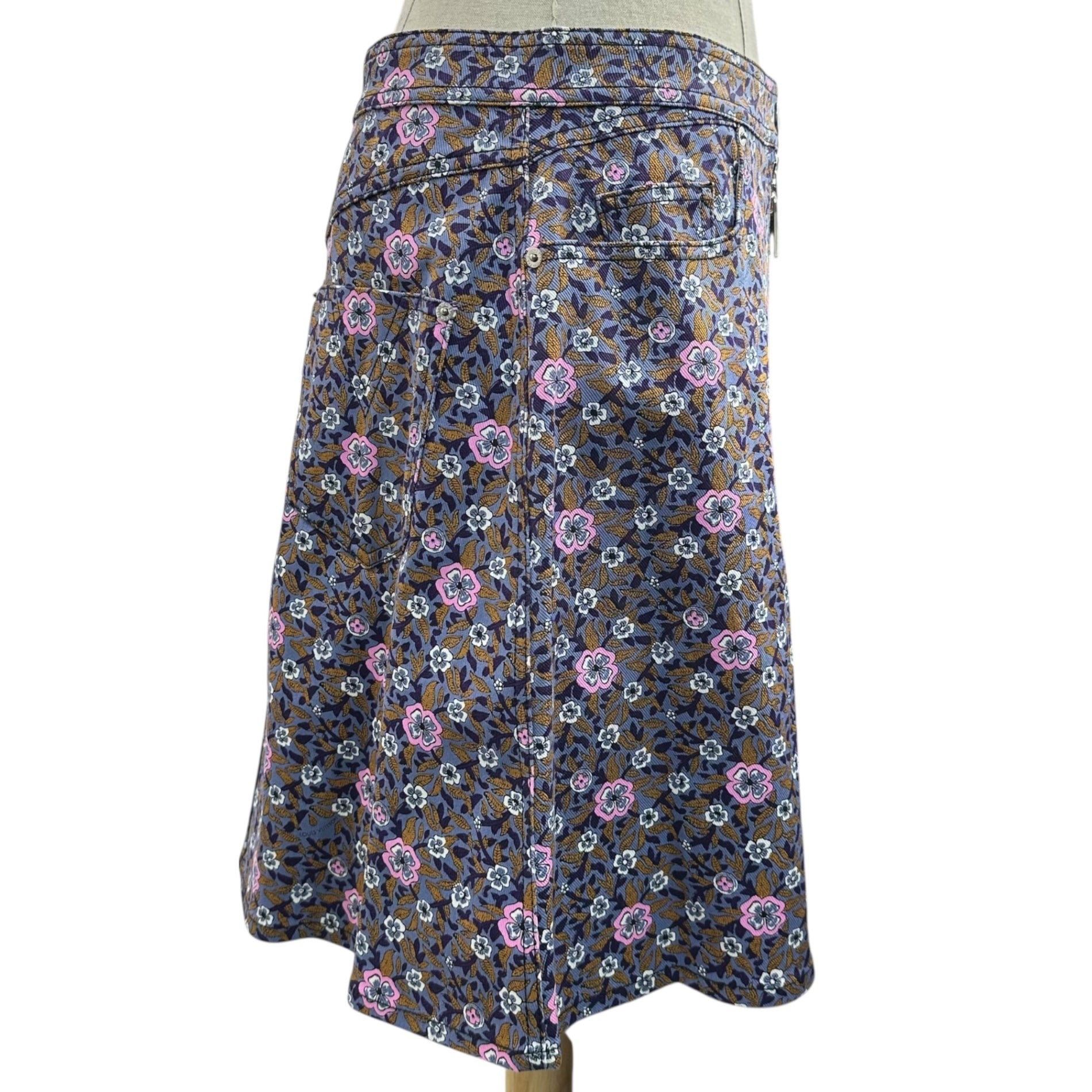 LOUIS VUITTON(ルイヴィトン) Floral Print Cotton Flare Mini Skirt 花柄 コットン フレア ミニ スカート RW152A F8SK25B74 40 パープル×ピンク