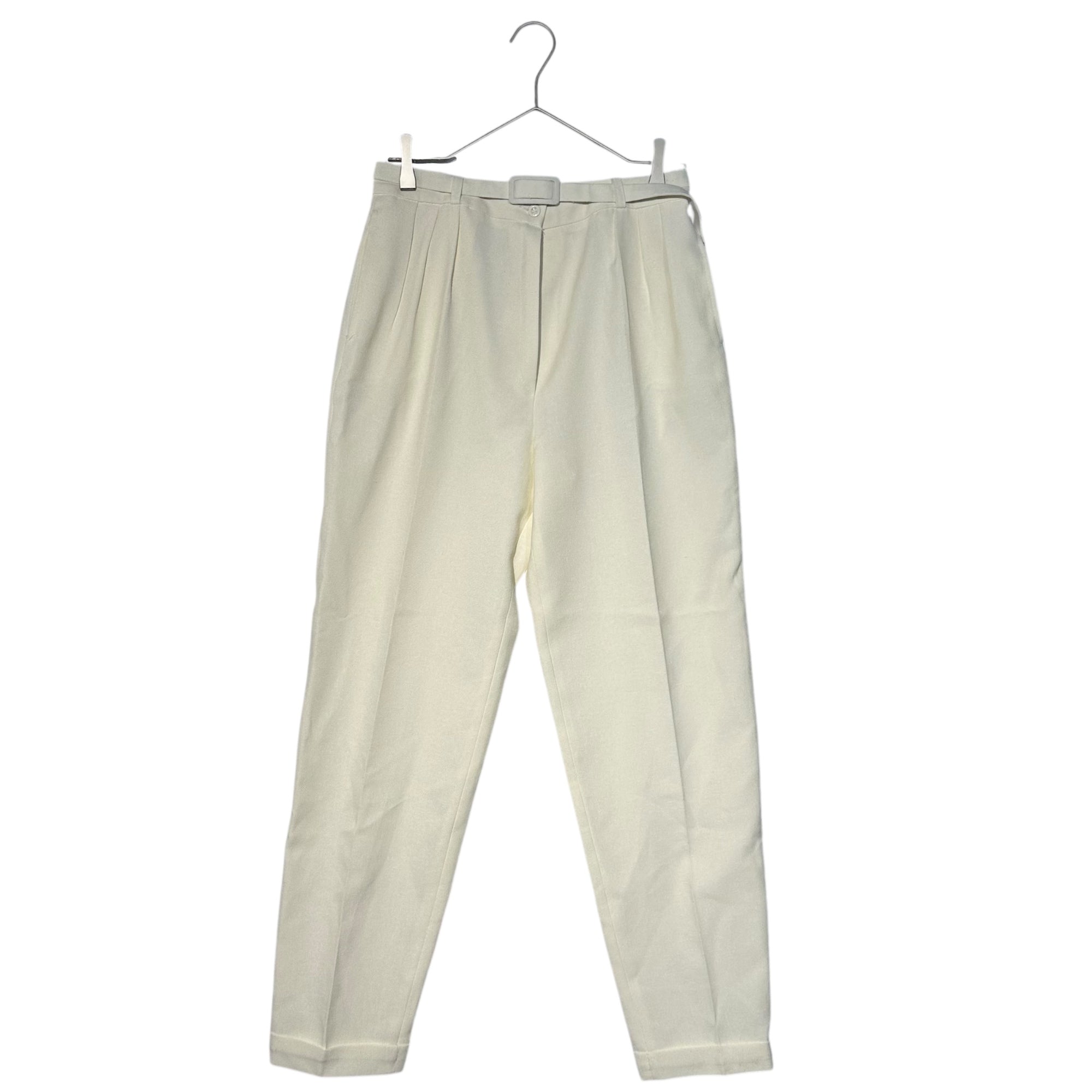 Euro Vintage(ヨーロッパヴィンテージ) Milky_60’s~ center press tac pants/センタープレスタックパンツ 表記なし(Mサイズ程度) ホワイト ベルト付属