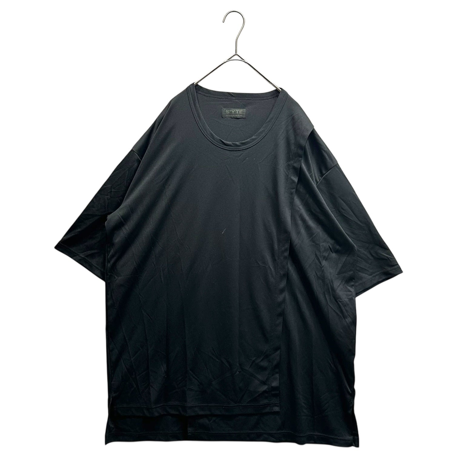 s'yte(サイト) Thin Smooth Jersey Crew Neck Half-Layered S/S T-Shirt 薄手 スムースジャージー クルーネック ハーフレイヤード 半袖Tシャツ UQ-T03-906 3(L程度) ブラック