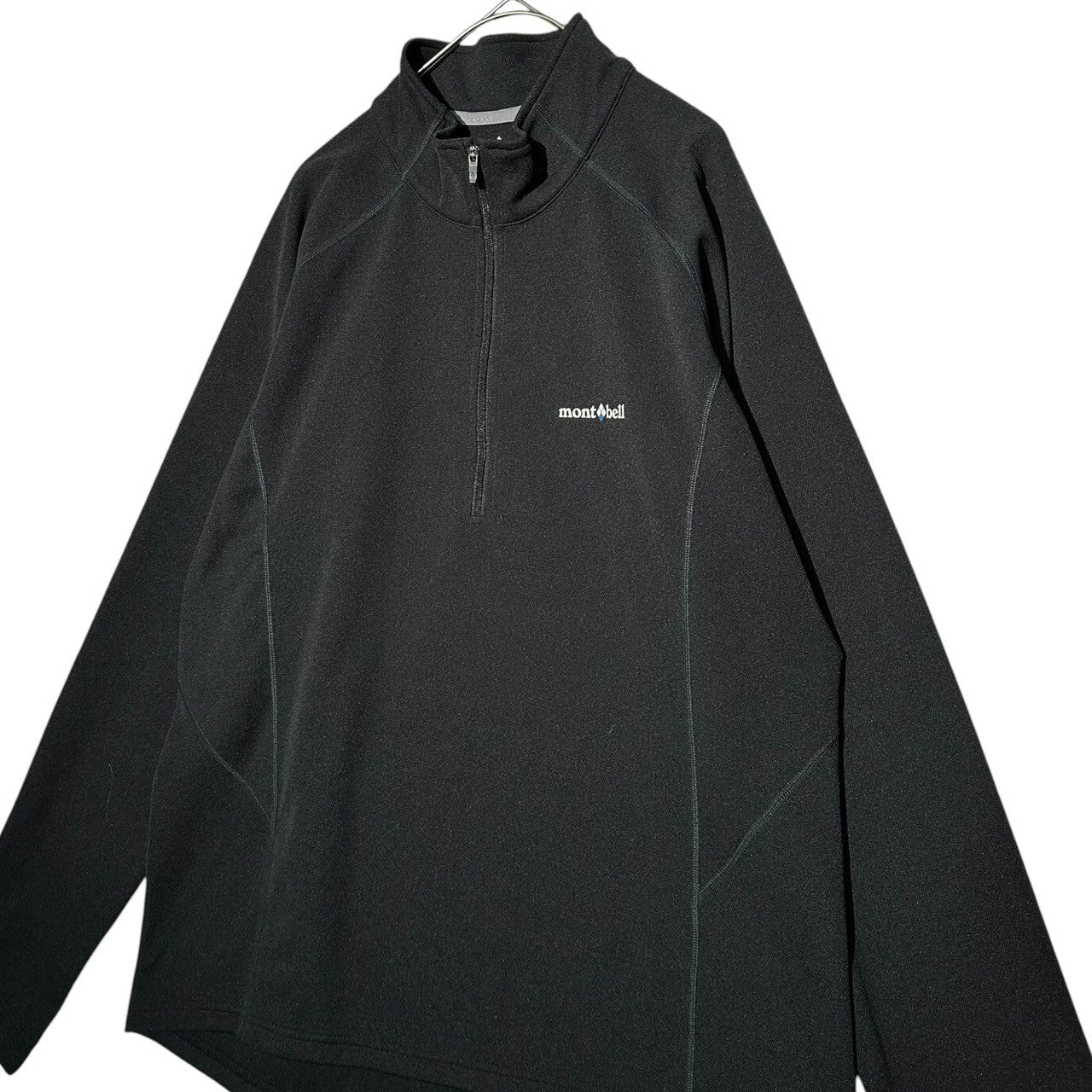 mont-bell(モンベル) Wickron ZEO Thermal Long Sleeve Zip Shirt ウイックロン ZEOサーマル ロングスリーブジップシャツ 1114272 L ブラック ハーフジップ カットソー アウトドア