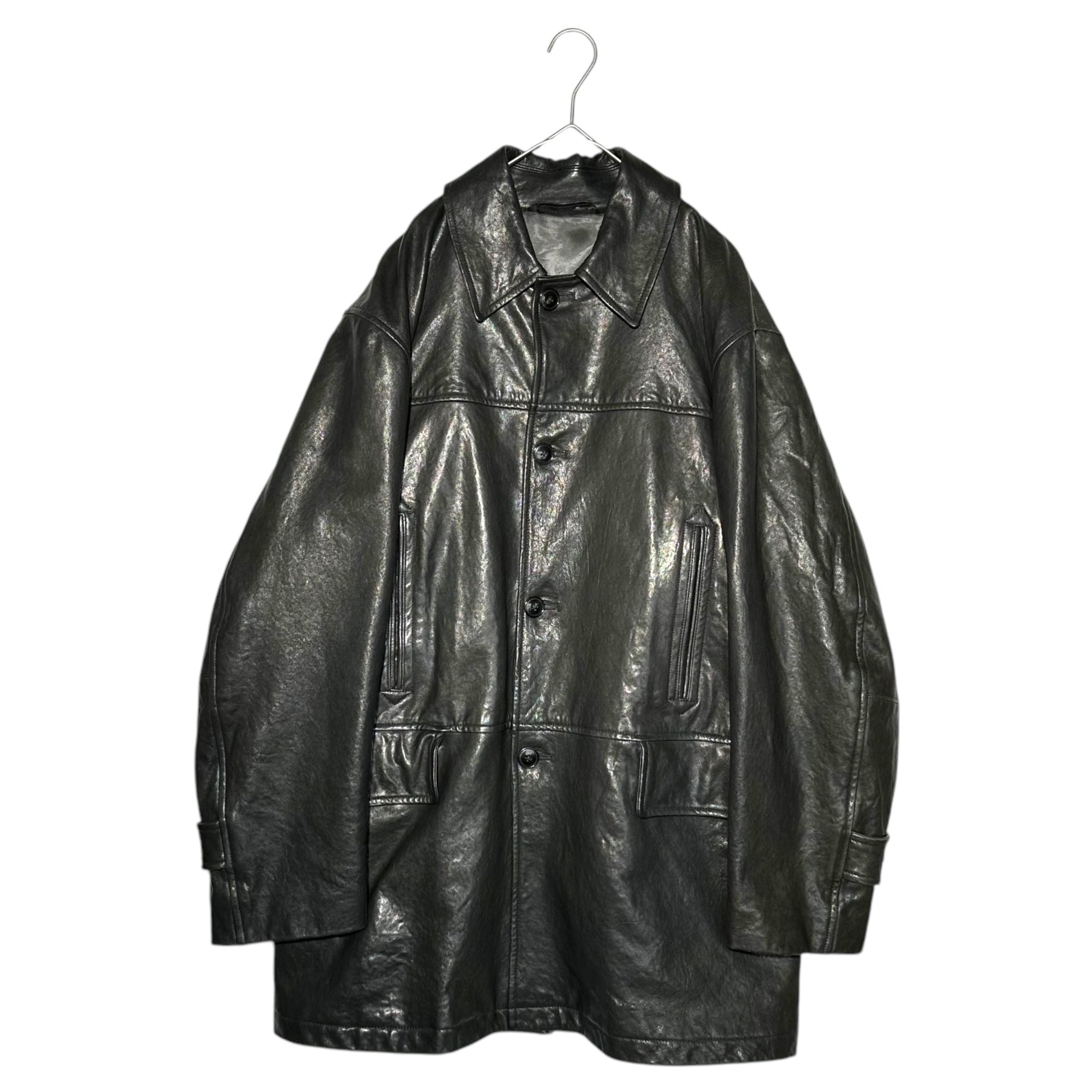 COMOLI(コモリ) 22AW LAMB LEATHER COAT ラム レザー コート W03-04009 3 ブラック