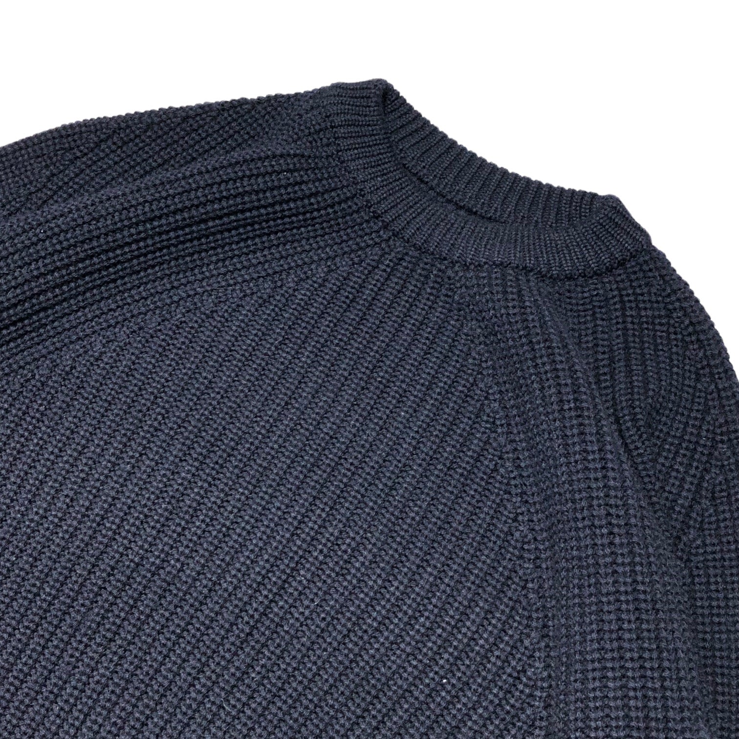 BATONER(バトナー) 21AW SIGNATURE CREW NECK ウール 5ゲージ シグニチャー 畦編み クルーネック ニット BN-21FM-023 4(XL程度) ネイビー