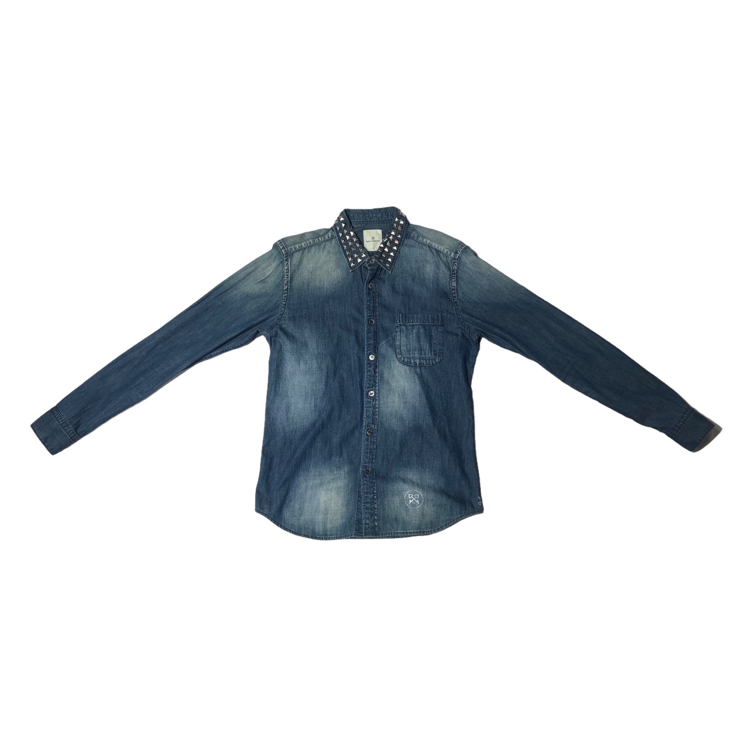 uniform experiment(ユニフォームエクスペリメント) 12SS studded denim shirt スタッズ デニム シャツ UE-123023 2(M) ライトインディゴ